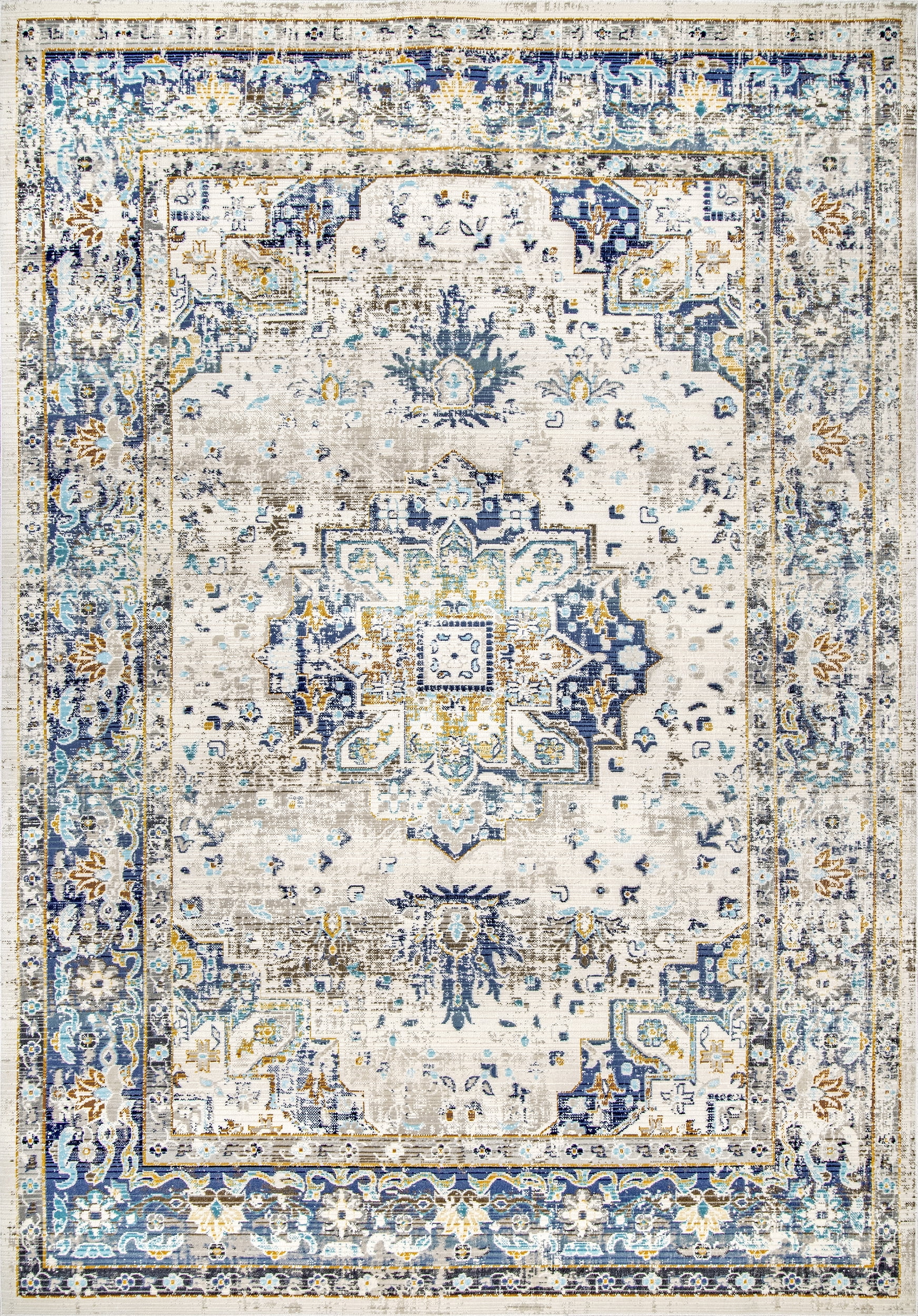 nuLOOM Ainsley Distressed Medallion Area Rug