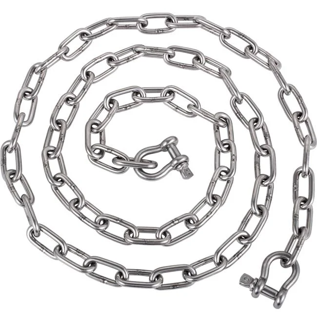 Vevor  Anchor Chain, 10 ft. x 0.31 in. 316 Stainless Steel Chain, 0.37 in. Anchor Chain Shackle, 7120 lbs Anchor Lead Chain Breaking Load