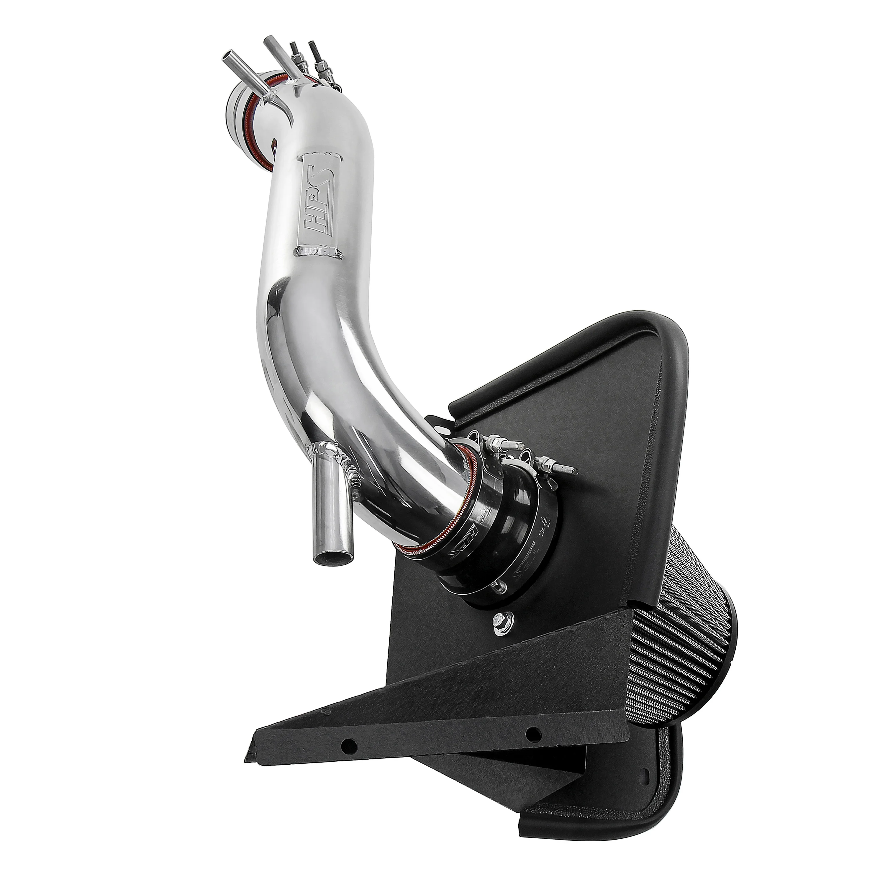 HPS Performance Polished Air Intake Kit with Heat Shield Cool Ram Compatible for 2019-2022 Hyundai Veloster N 2.0L Turbo, 827-713P