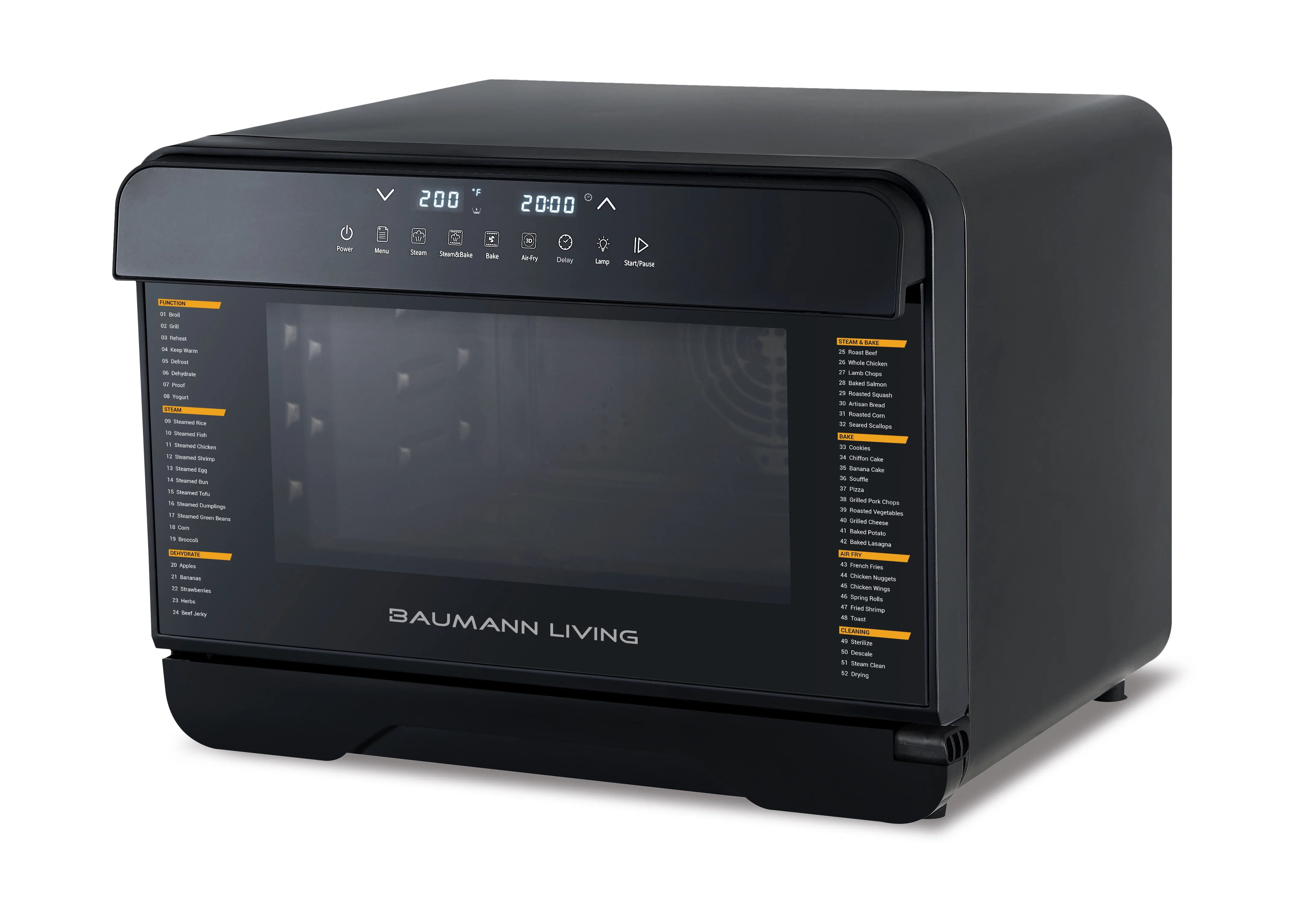 Baumann Living Mutlifunction Air Fryer Steam Oven Convection Countertop All-inOne Appliance