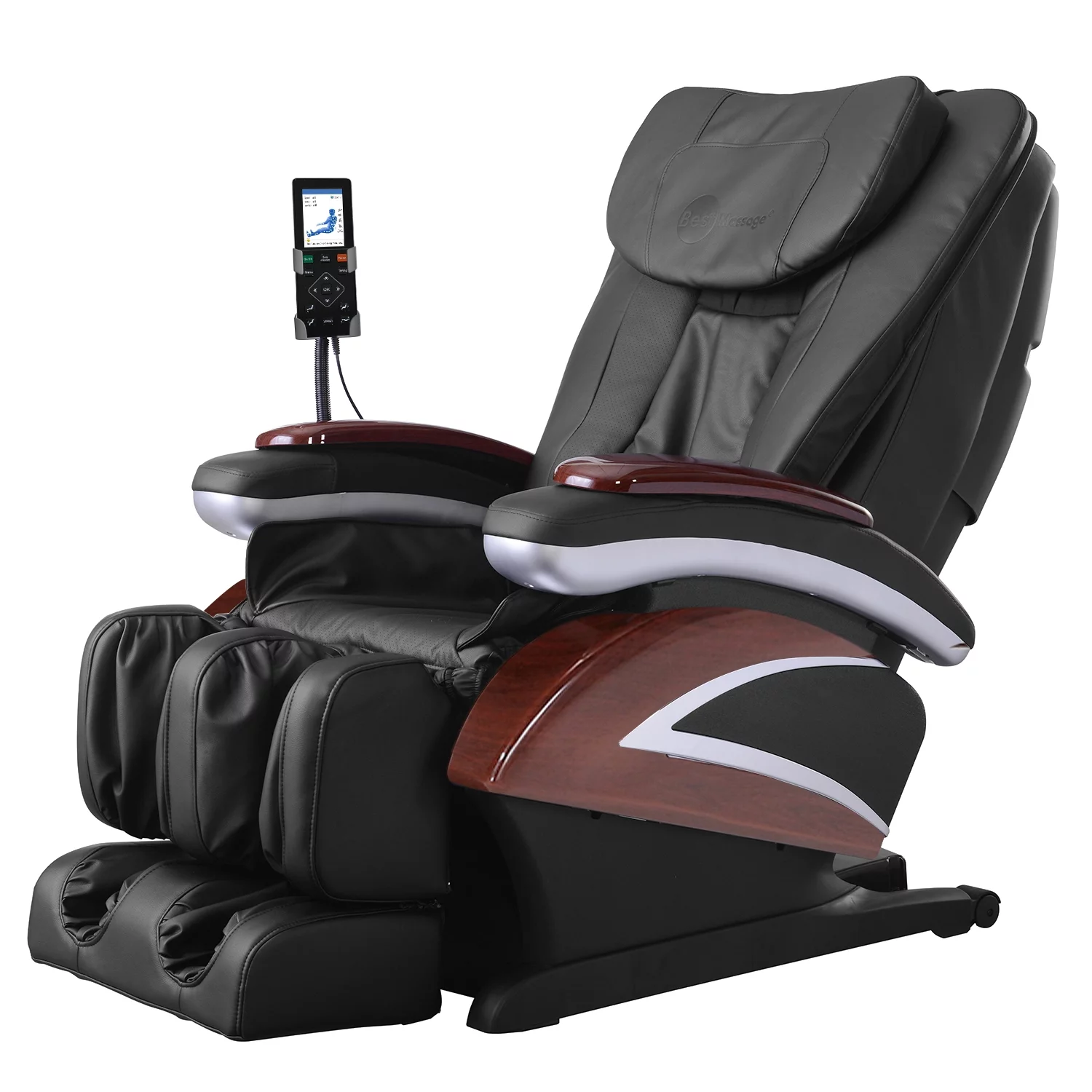 Full Body Electric Shiatsu Massage Chair Recliner with Built-in Heat Therapy Air Massage System Stretch Vibrating PS4,Black