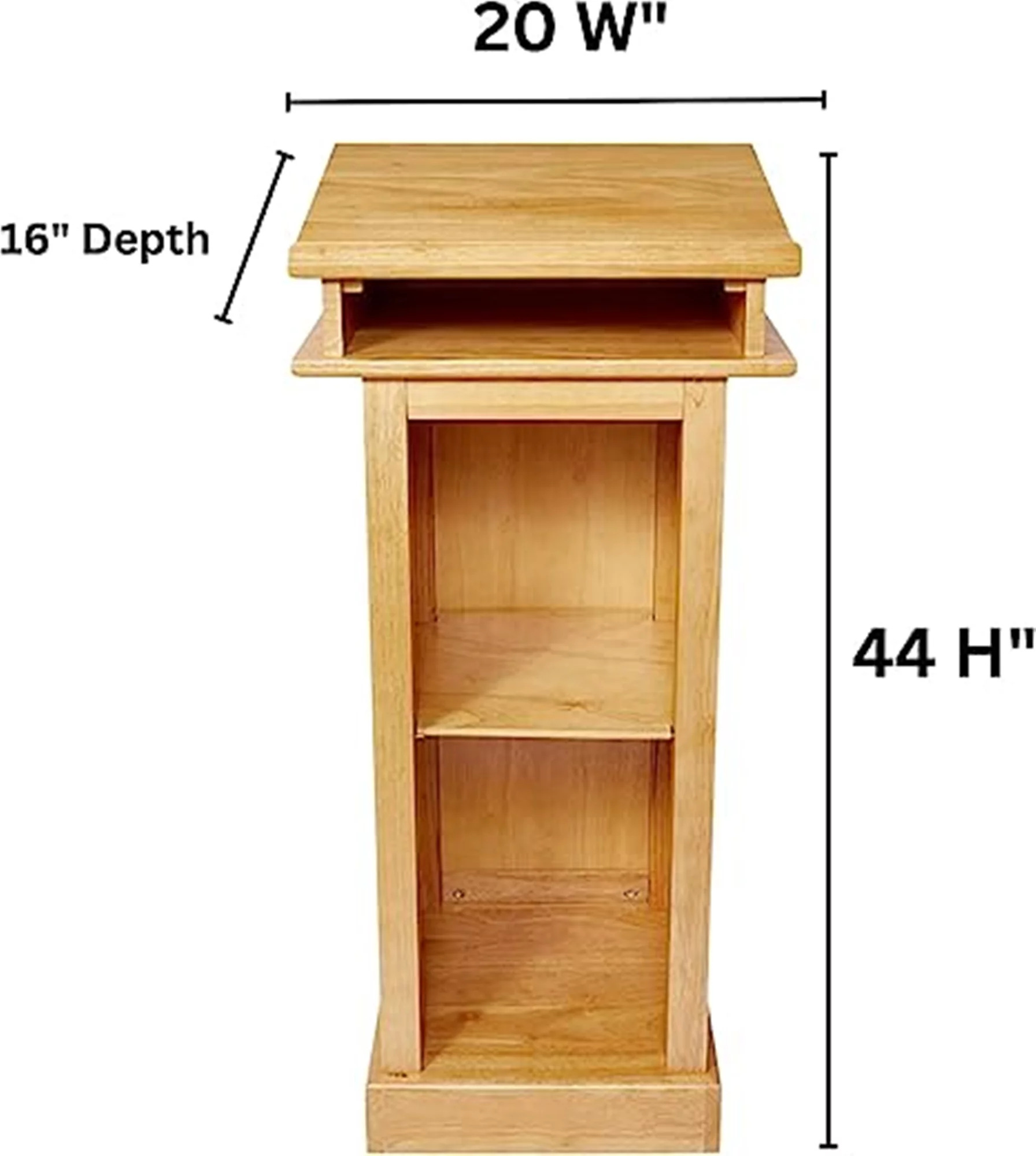Wooden Podium Lectern, Catholic Church Supplies, 20 x 44 Inch