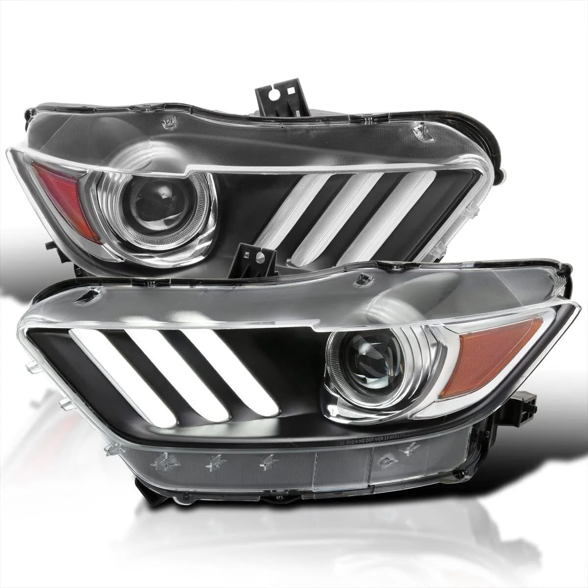 LED DRL Projector Headlights HID Xenon Only For 2015-2017 Ford Mustang |2016-2020 Ford Shelby GT350 |2020-2022 Ford Shelby GT500 Headlamps