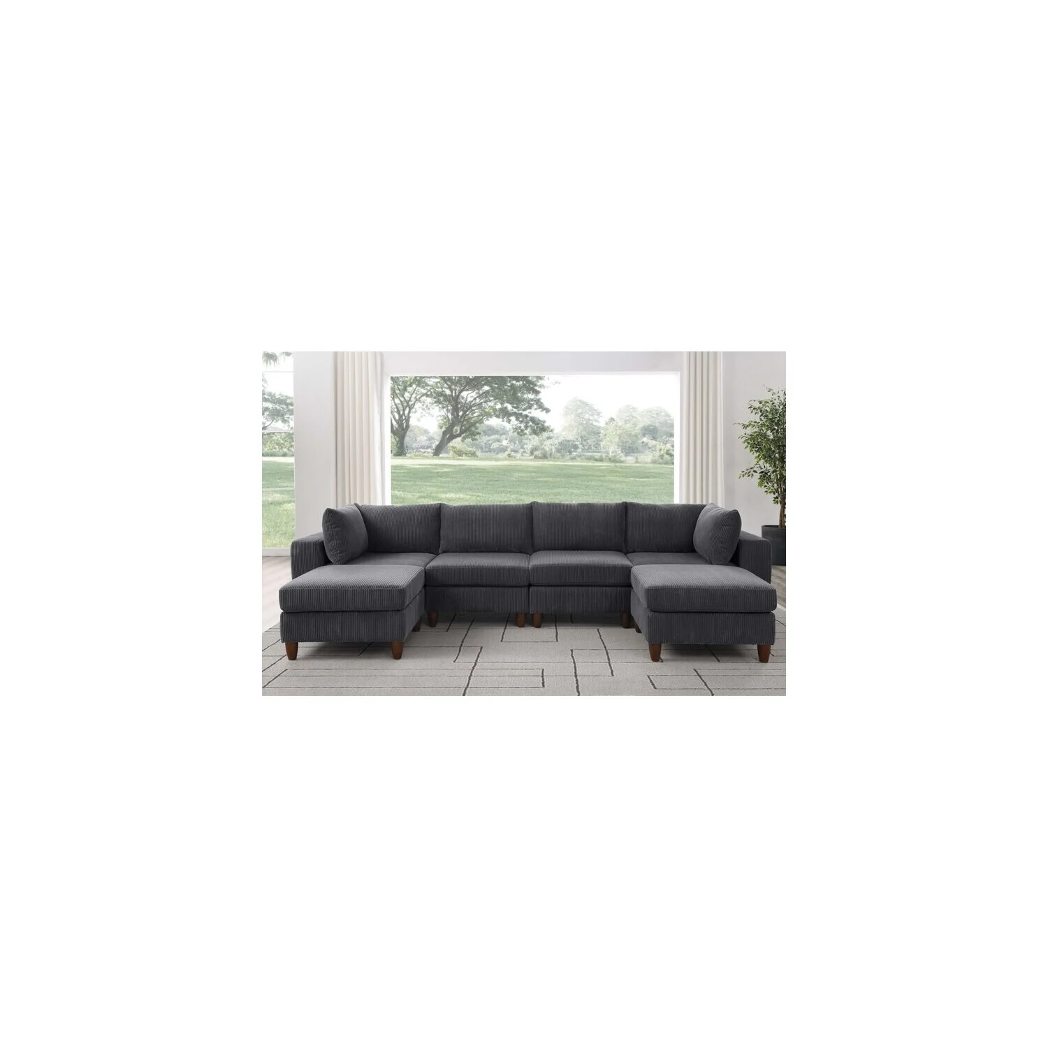 HomeStock 6 - Piece Upholstered Sectional Sofa