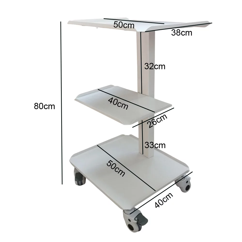 INTSUPERMAI 3 Layers Mobile Cart Trolley Steel for Hospital Salon