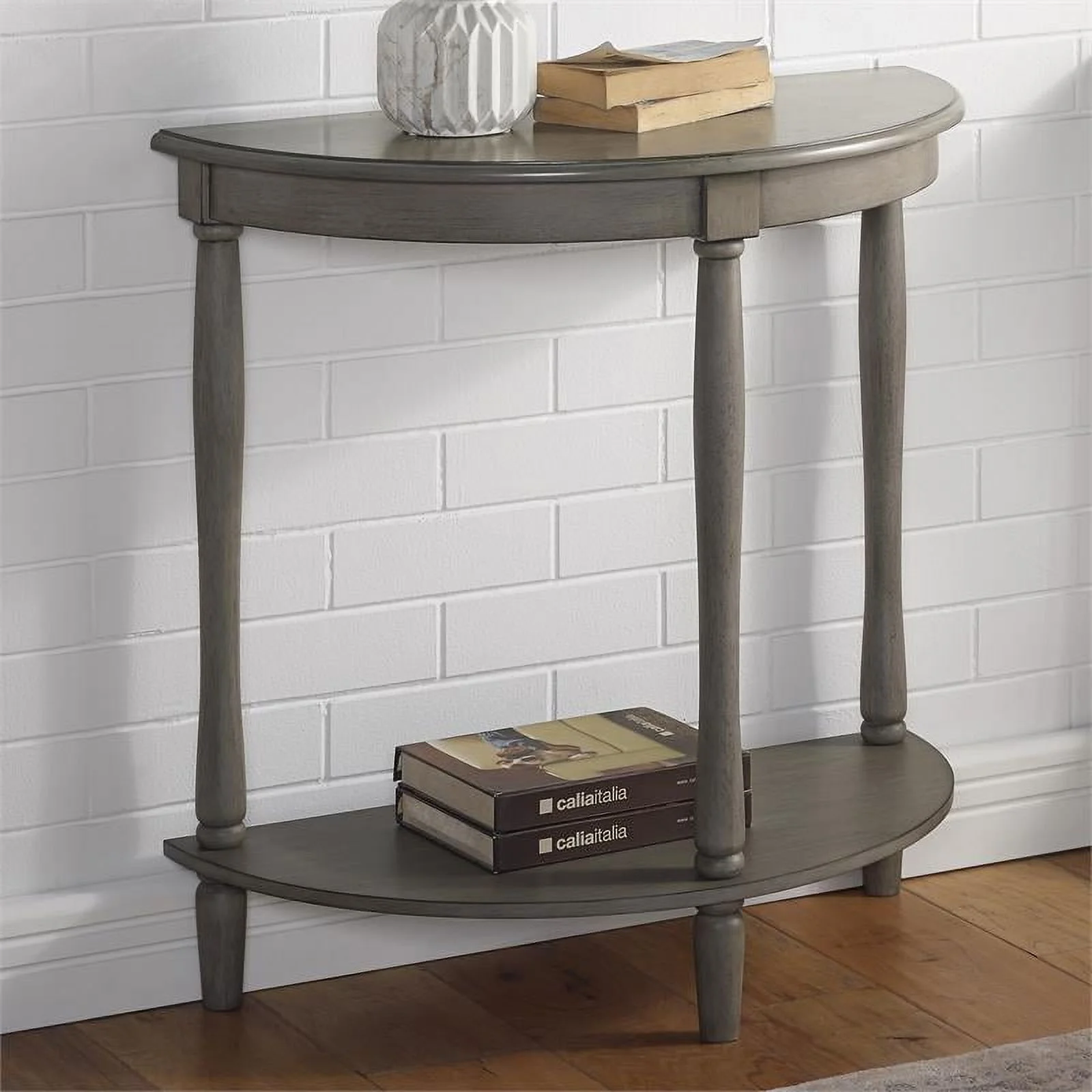 Furniture of America Viceroy Wood 1-Shelf Console Table in Antique Gray