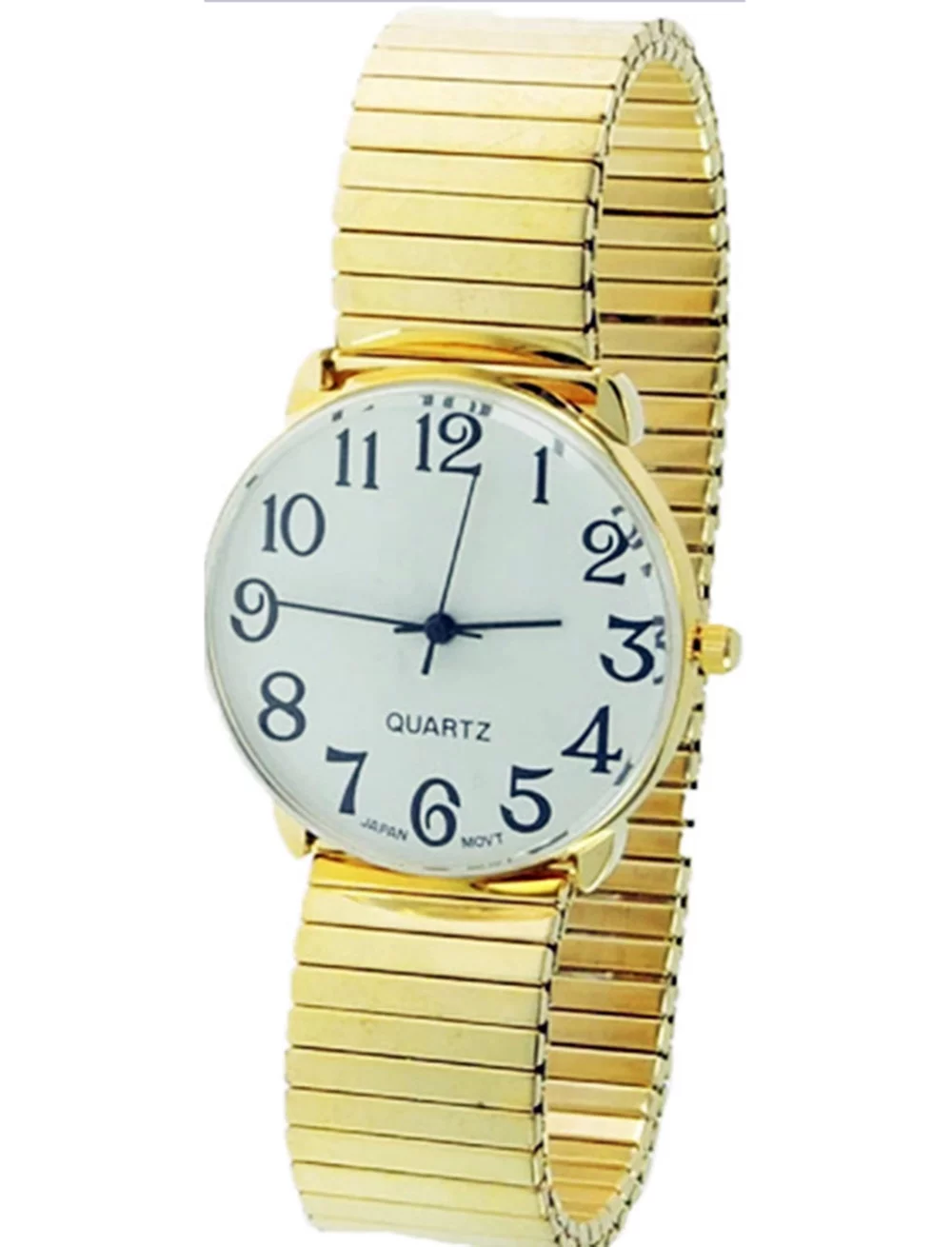 LINEL Mens Gold Stretch Band Watch White Dial