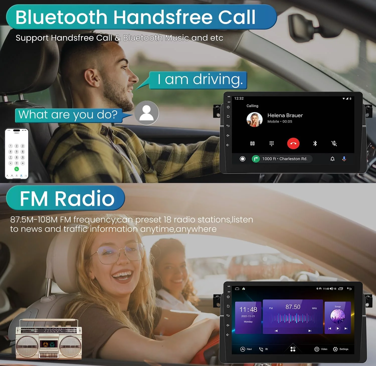 THONZER 8 Core  Radio Upgrade Android 11 Car Stereo for BMW 3 Series 1999-2005, 9 Inch 1280*800 HD Touchscreen Support CarPlay & Android Auto 5G WiFi Bluetooth5.0 GPS FM SWC AHD Backup Camera(4G+32GB)