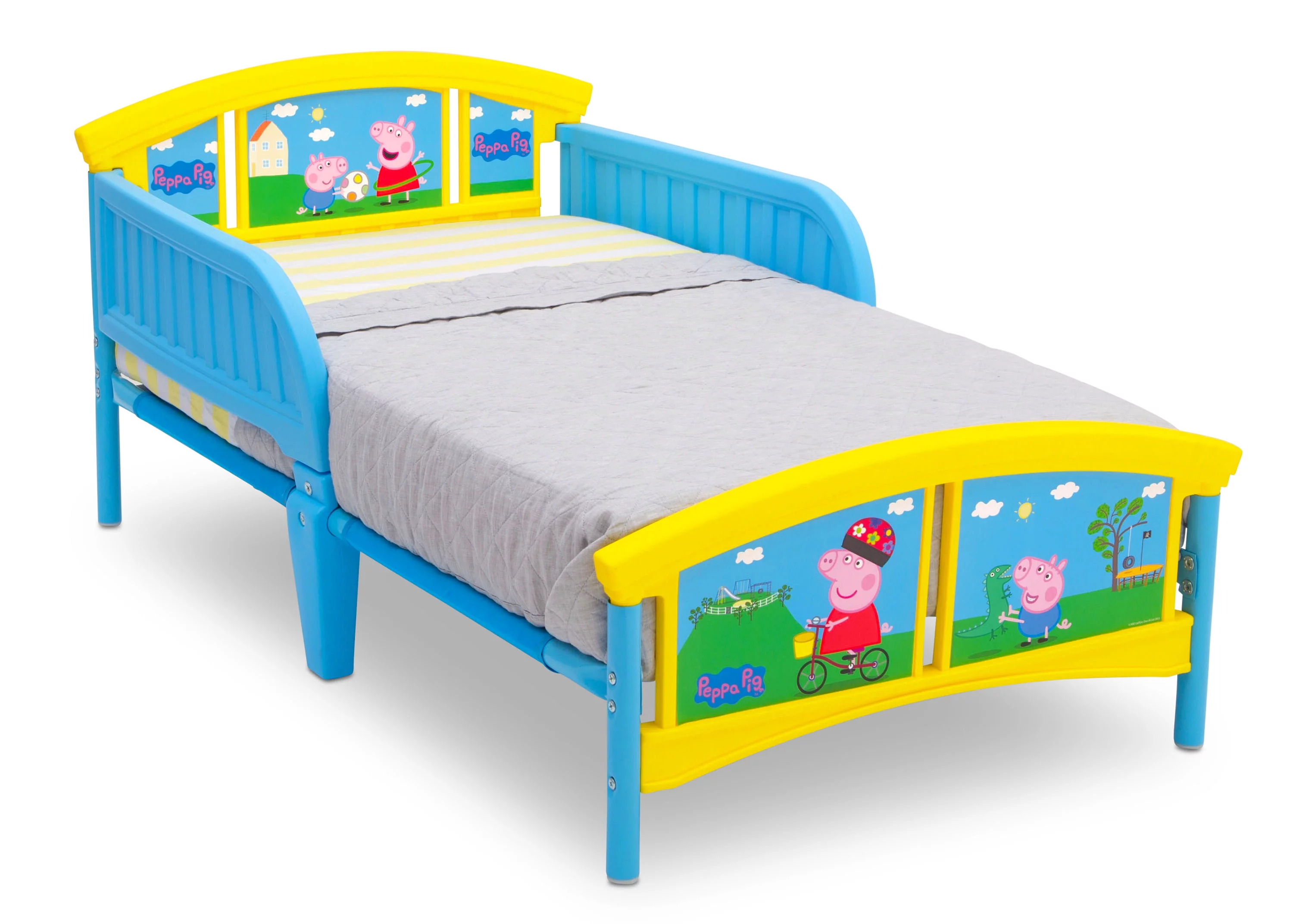 Delta Children Peppa Pig Plastic Toddler Bed, Blue and Yellow