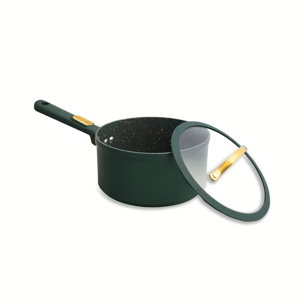 Thyme & Table 12-Piece Ceramic Non-Stick Cookware Set Granite Collection, Hunter Green