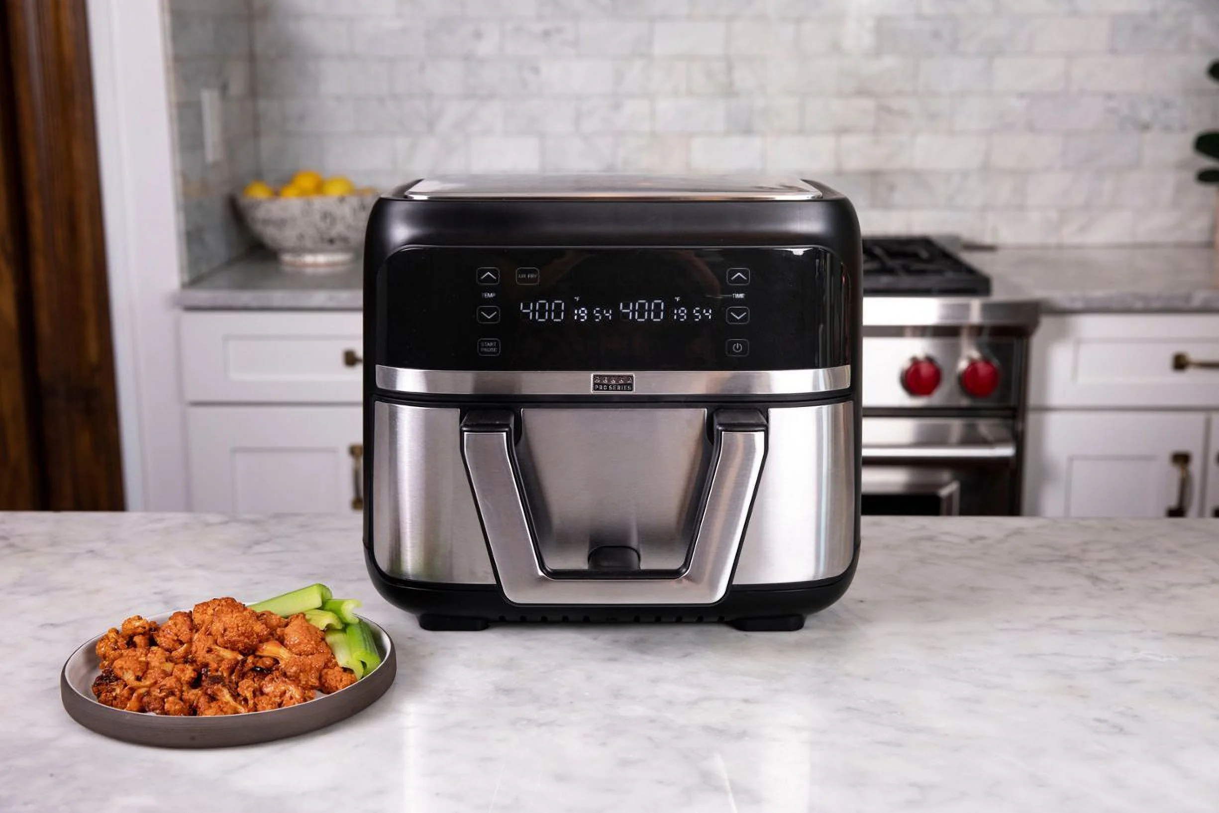Bella Pro Series - 9-qt. Digital Air Fryer with Dual Flex Basket - Stainless Steel