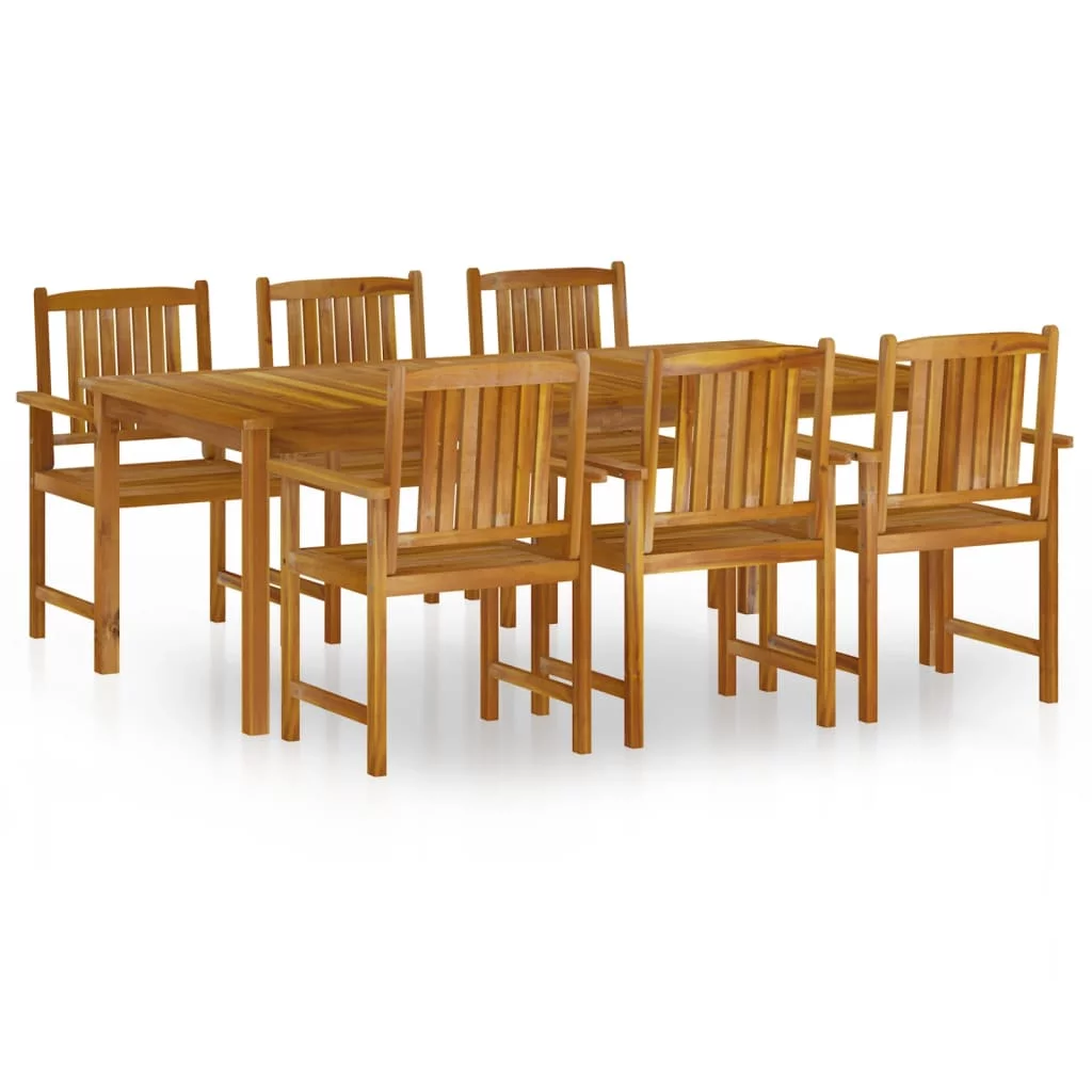 OWSOO 7 Piece Patio Dining Set Solid Wood Acacia