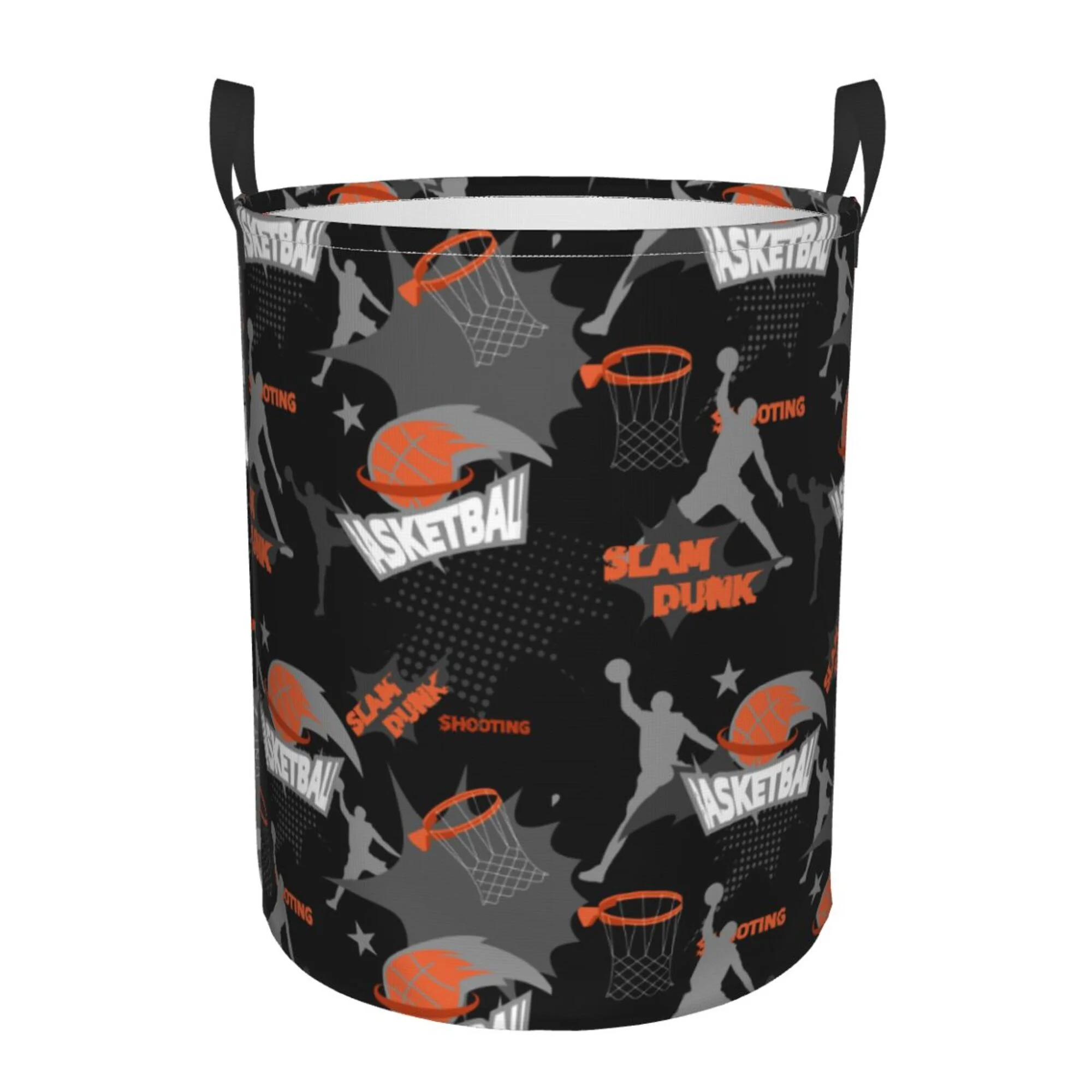 ZICANCN Doodle Basketball Sports Laundry Basket Organizer, Dirty Clothes Hamper for Bathroom Bedroom Laundry Room, Small Size