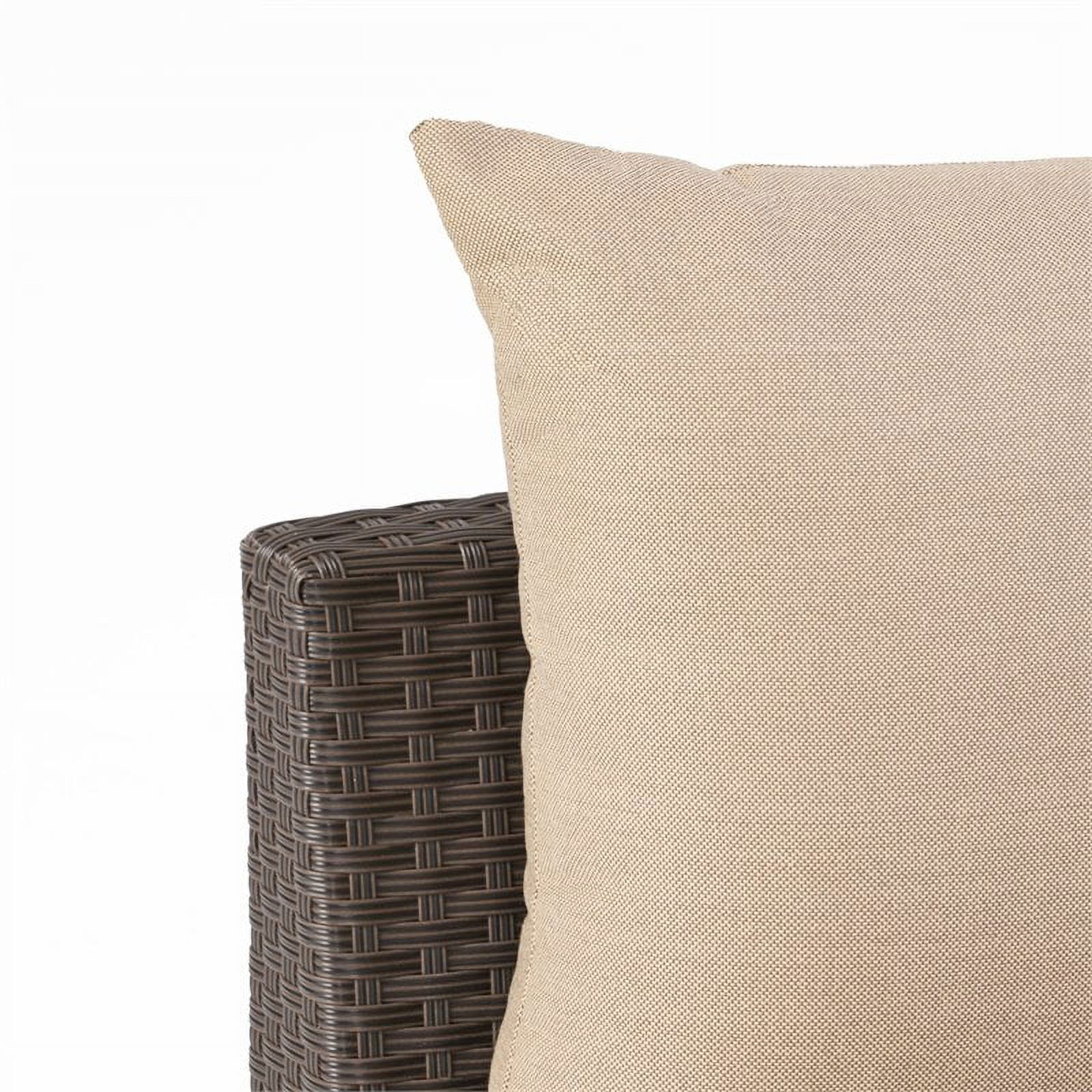 Noble House Newton 8 Seater Round Wicker Sectional Sofa Set Dark Brown/Beige