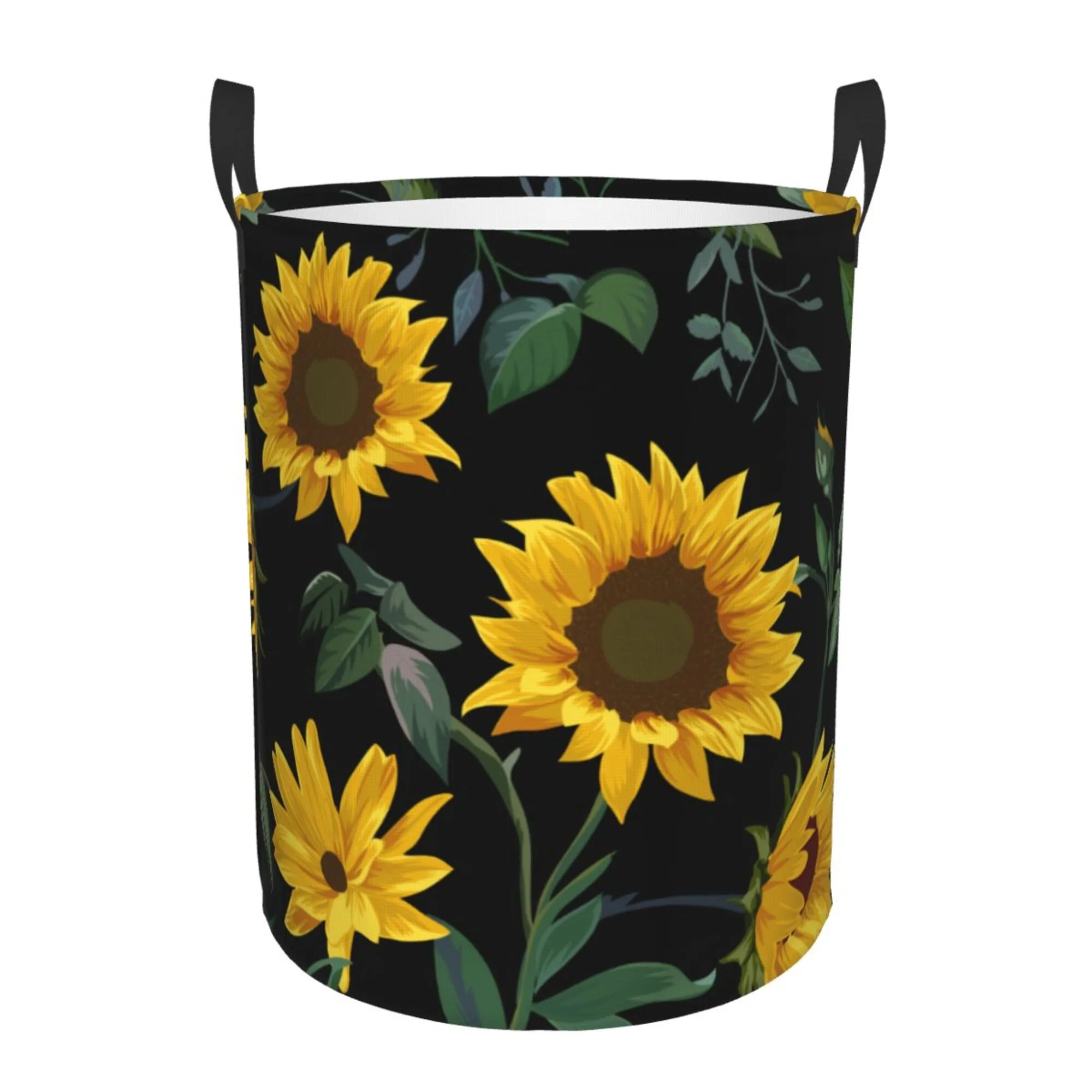 ZICANCN Laundry Basket Organizer, Blooming Sunflower Decoration Collapsible Hamper for Bathroom Bedroom Laundry Room, Small Size