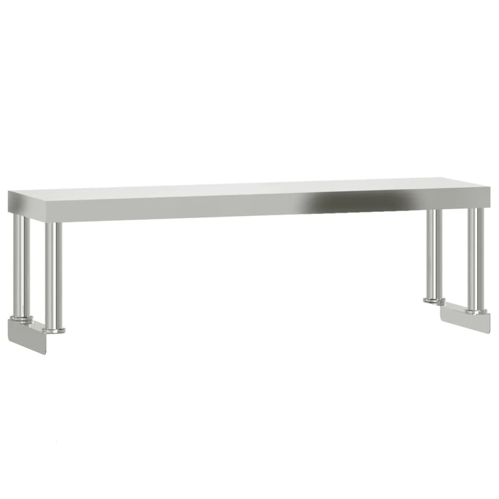 Stainless Steel Work Table Overshelf with 3 Adjustable Shelves - 43.3x11.8x13.8 inches - Heavy-duty and Rust-resistant - Perfect for Professional Kitchens and Commercial Use