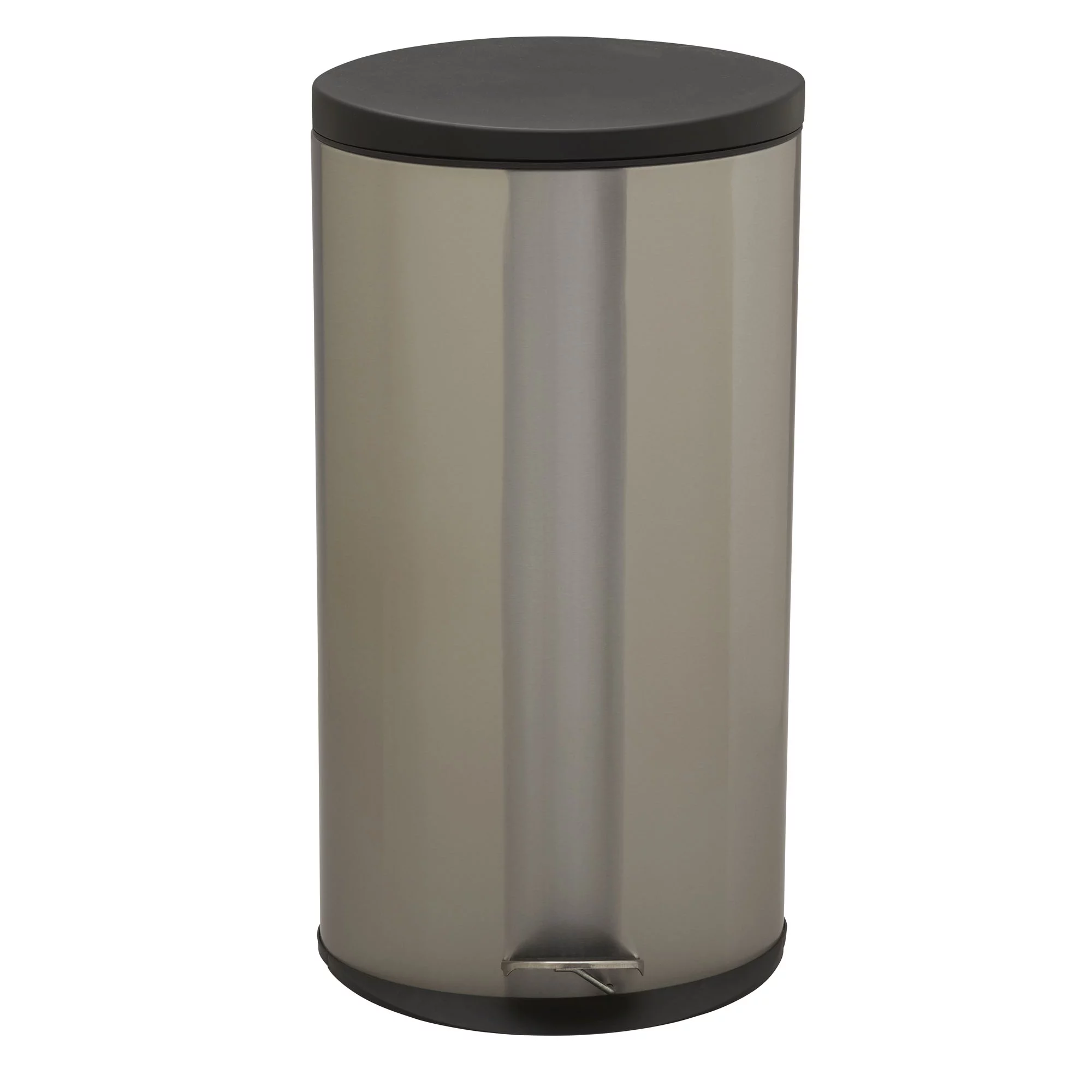Design Trend 8 gal / 30 L Oval Brushed Stainless Steel Step-on Kitchen Trash Can