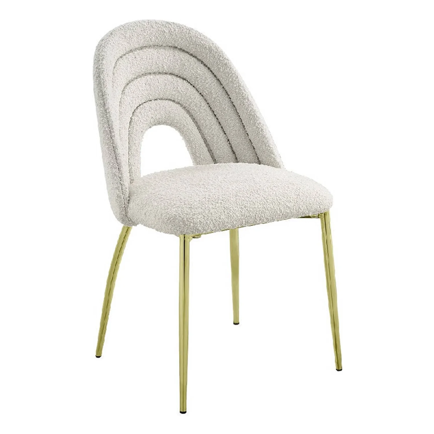 Inch 25 Inch Side Dining Chair Set of 2 White Teddy Sherpa Gold Legs