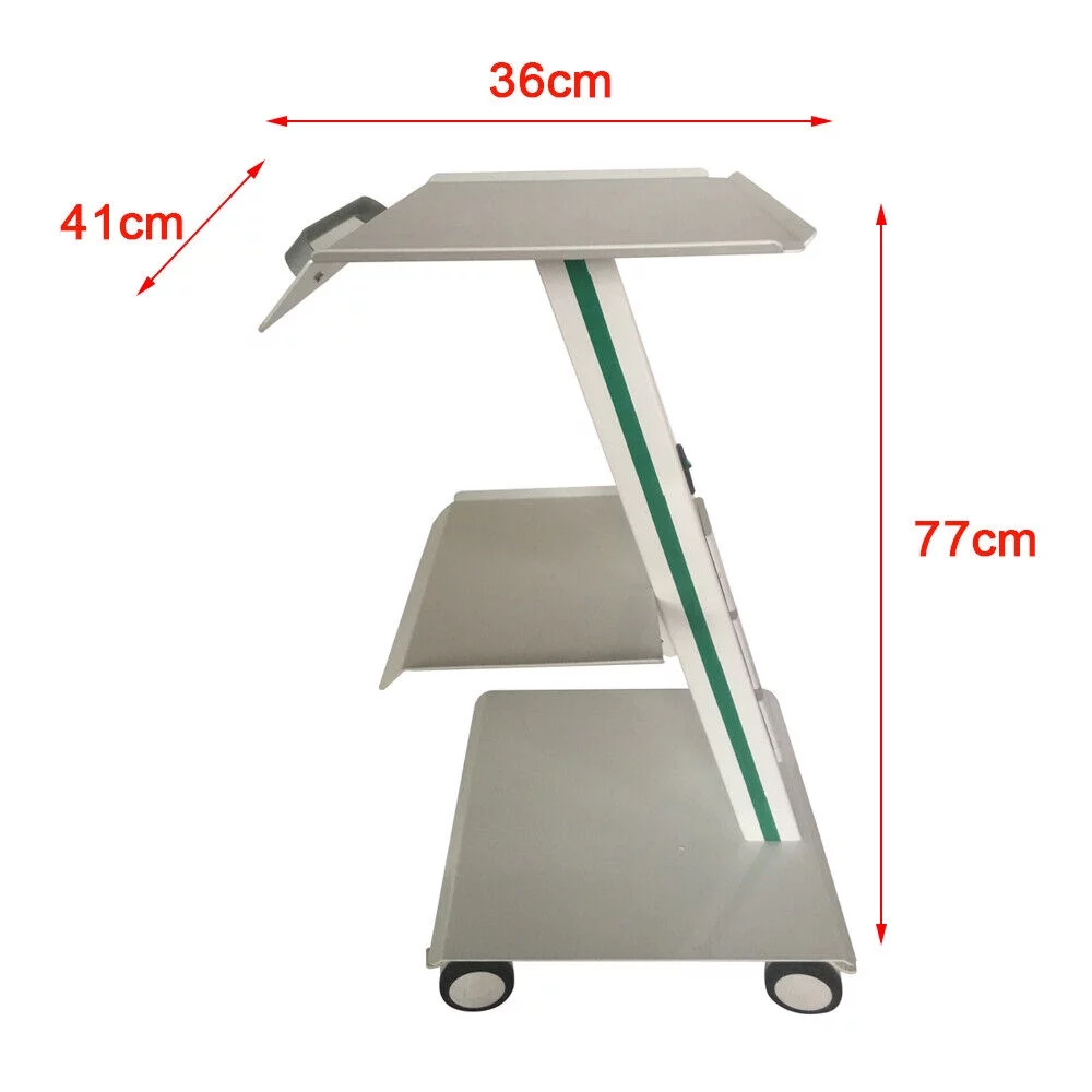 Three Layers Dental Mobile Trolley Medical Cart Salon Equipment & Foot Brakes