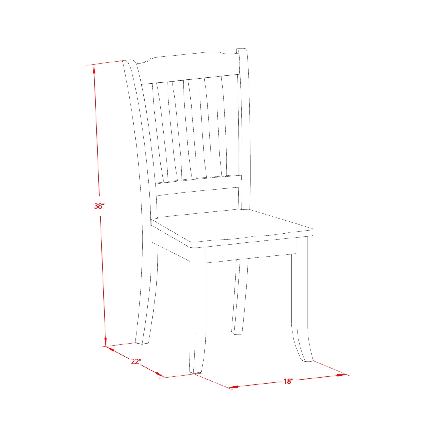 East West Furniture Weston 7-piece Dining Set with Wood Chairs in Black/Cherry