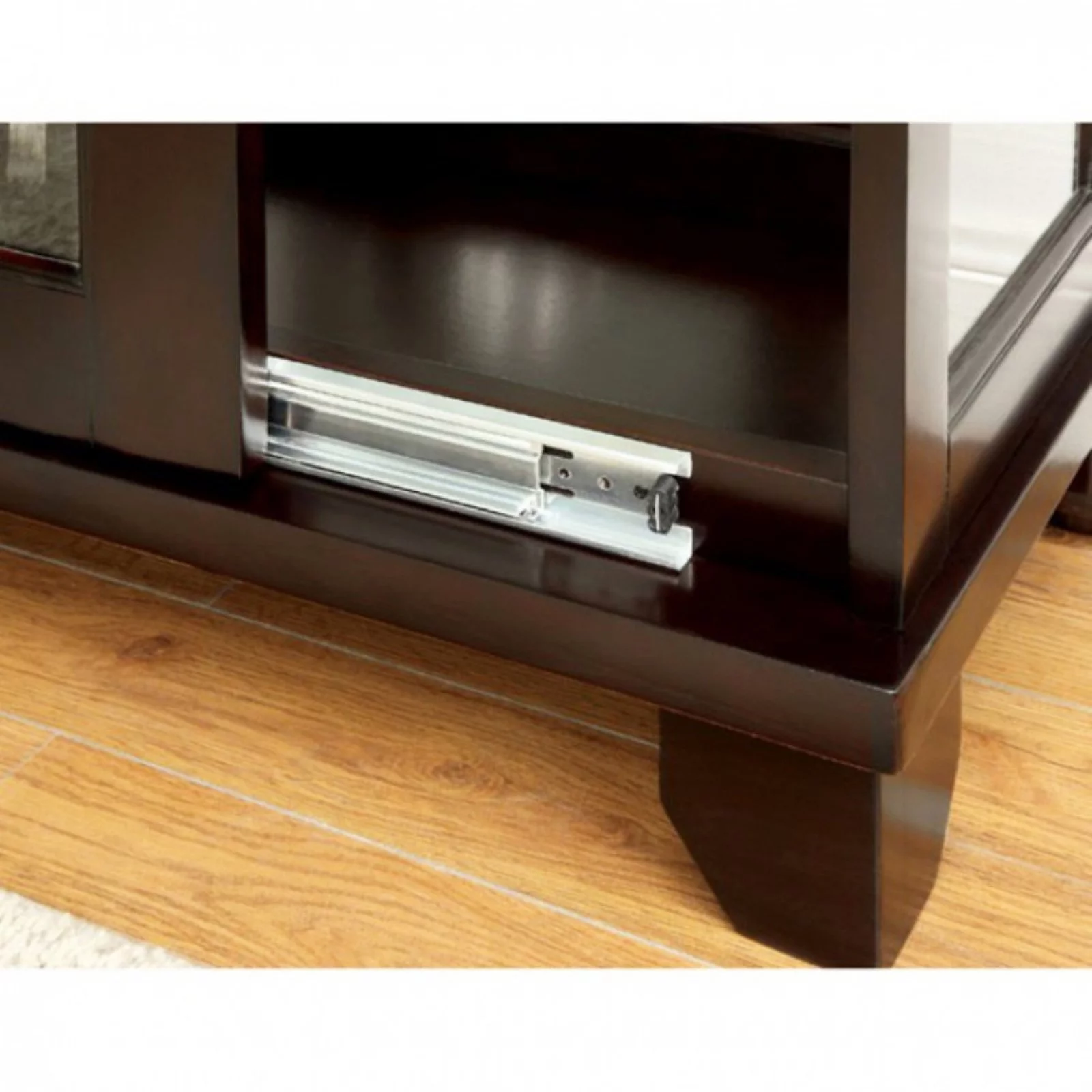 Benzara Curio Cabinate In Cappuccino Finish