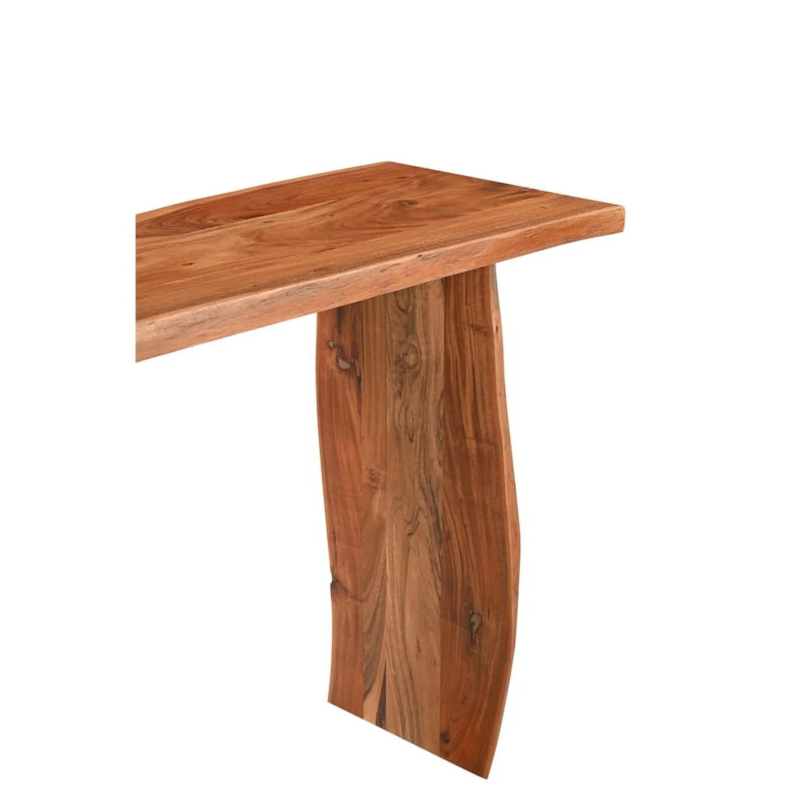 Taran Designs Harper Live Edge Solid Wood Console Table in Brown
