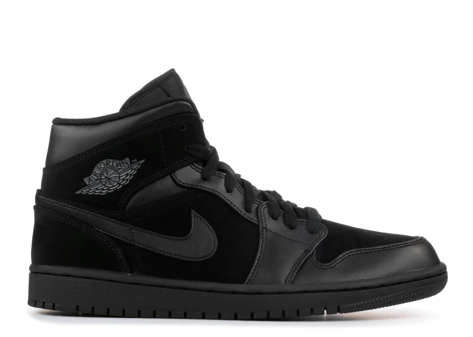 Mens Air Jordan 1 Mid Black Dark Grey 554724-050