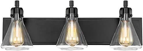 GEROBOOM Cindy Farmhouse Industrial Rustic Wall Light Sconce Bronze Hardwired 5 1/2" Wide Fixture Clear Glass Beaker Shade for Bedroom Bathroom Bedside Living Room Home Hallway Dining