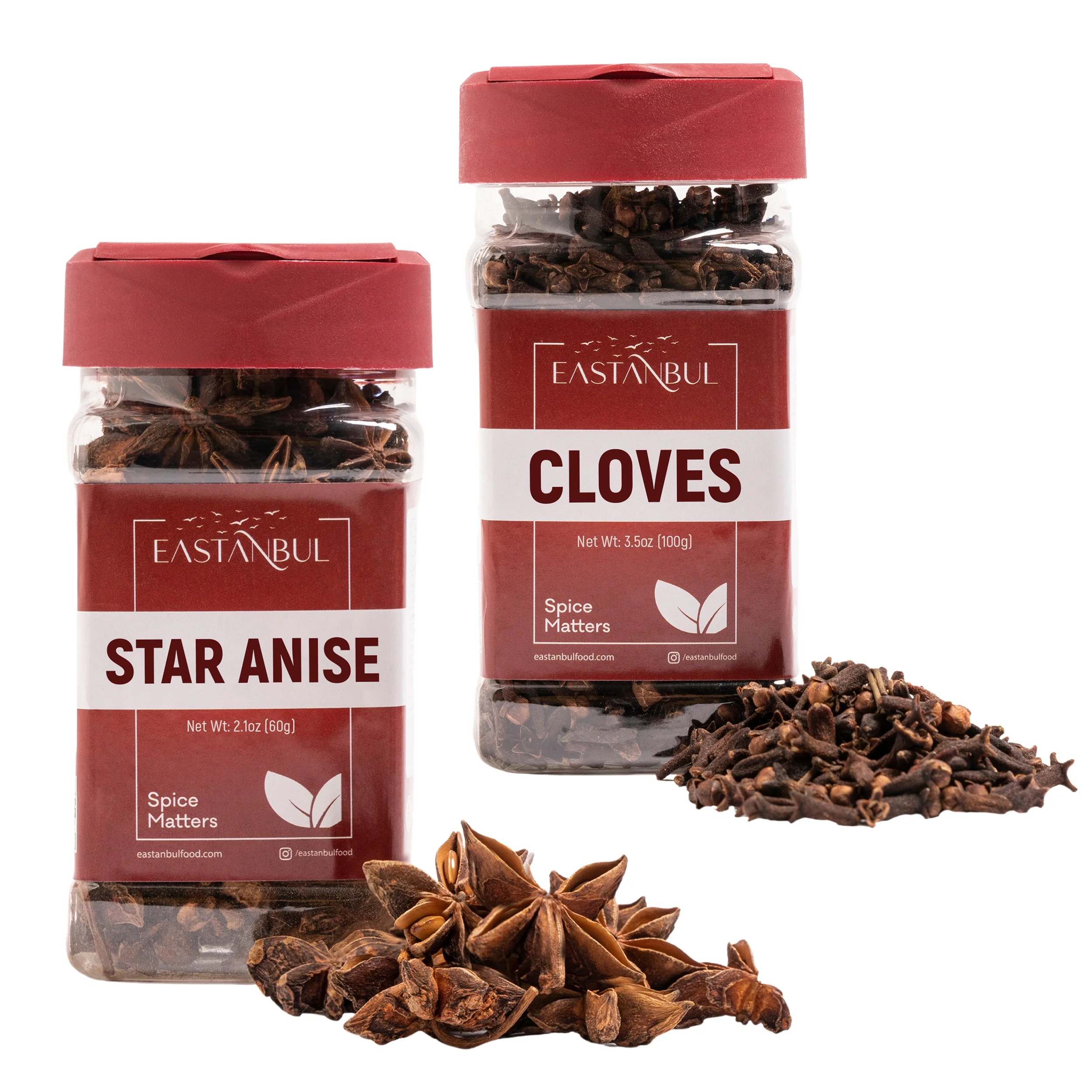 Eastanbul Star Anise and Cloves, Anise Star 2.1oz +Cloves Whole 3.5oz Spice Buddies
