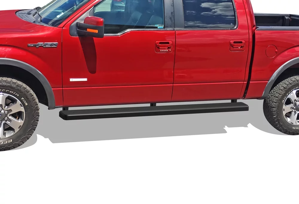 APS iBoard Running Boards 6 inches Matte Black Compatible with Ford F150 2009-2014 SuperCrew Cab Stainless Steel (Nerf Bars Side Steps Side Bars)