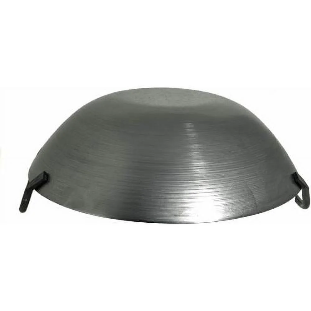 14 Inches Carbon Steel Flat Bottom Wok With Two Side Handle, 14 Gauge Thickness, Made