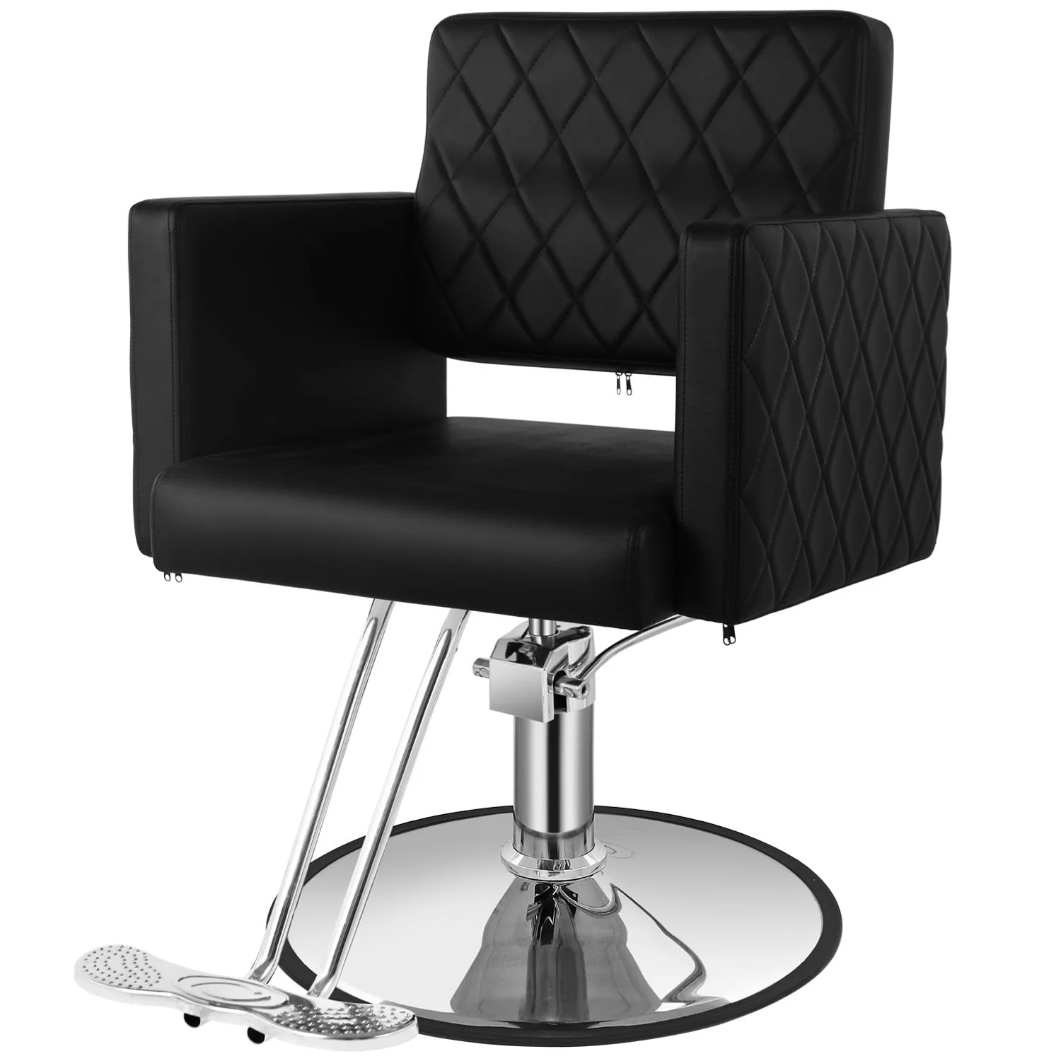 Salon Chair for Hair Stylist, Hair Salon Chair, Barber Chair 360 Degrees Swivel Rolling Braiding Chair Shampoo Chair Tattoo Chair Beauty Salon Equipment, Black