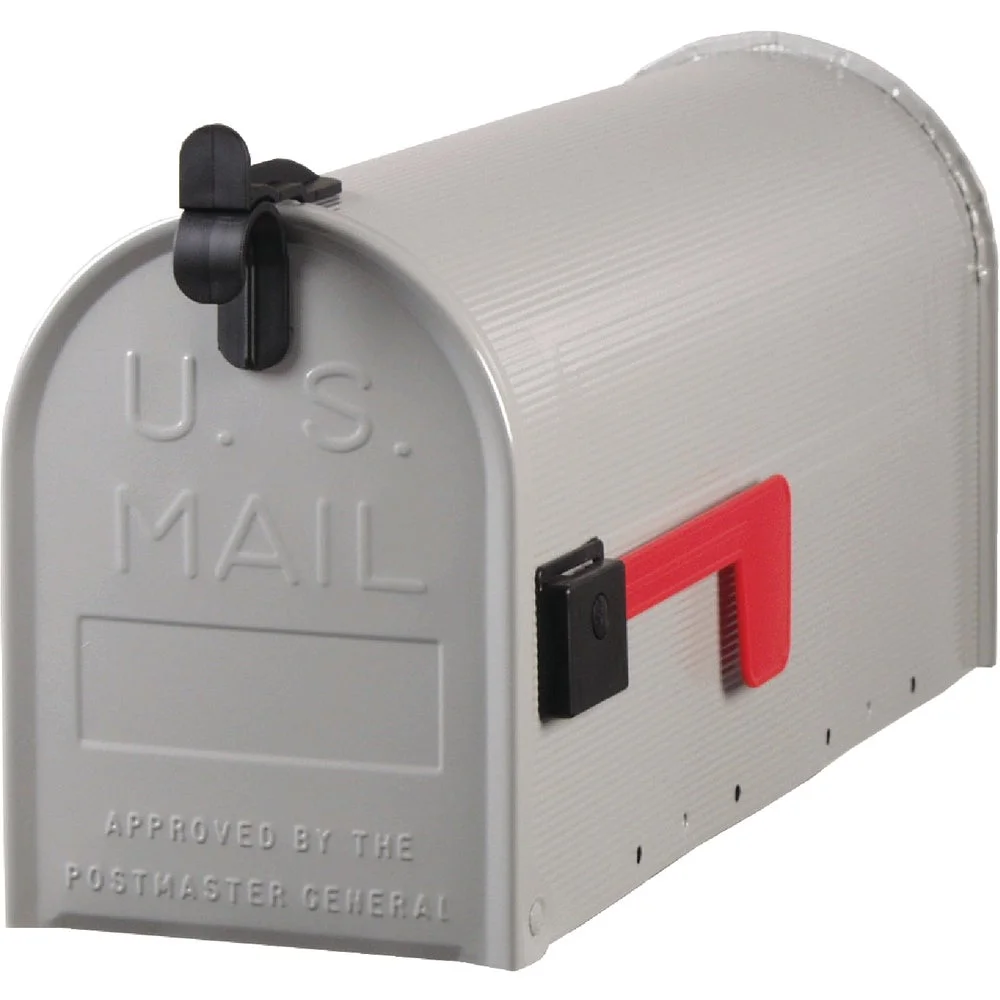 1PACK Gibraltar Grayson T1 Gray Steel Rural Post Mount Mailbox