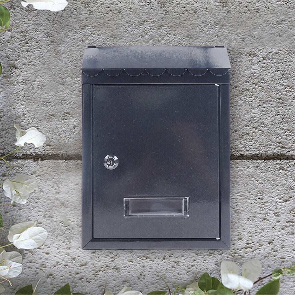 Wall Mount Mailbox with 2 Keys Large Drop Box Perspective Hole Design Waterproof