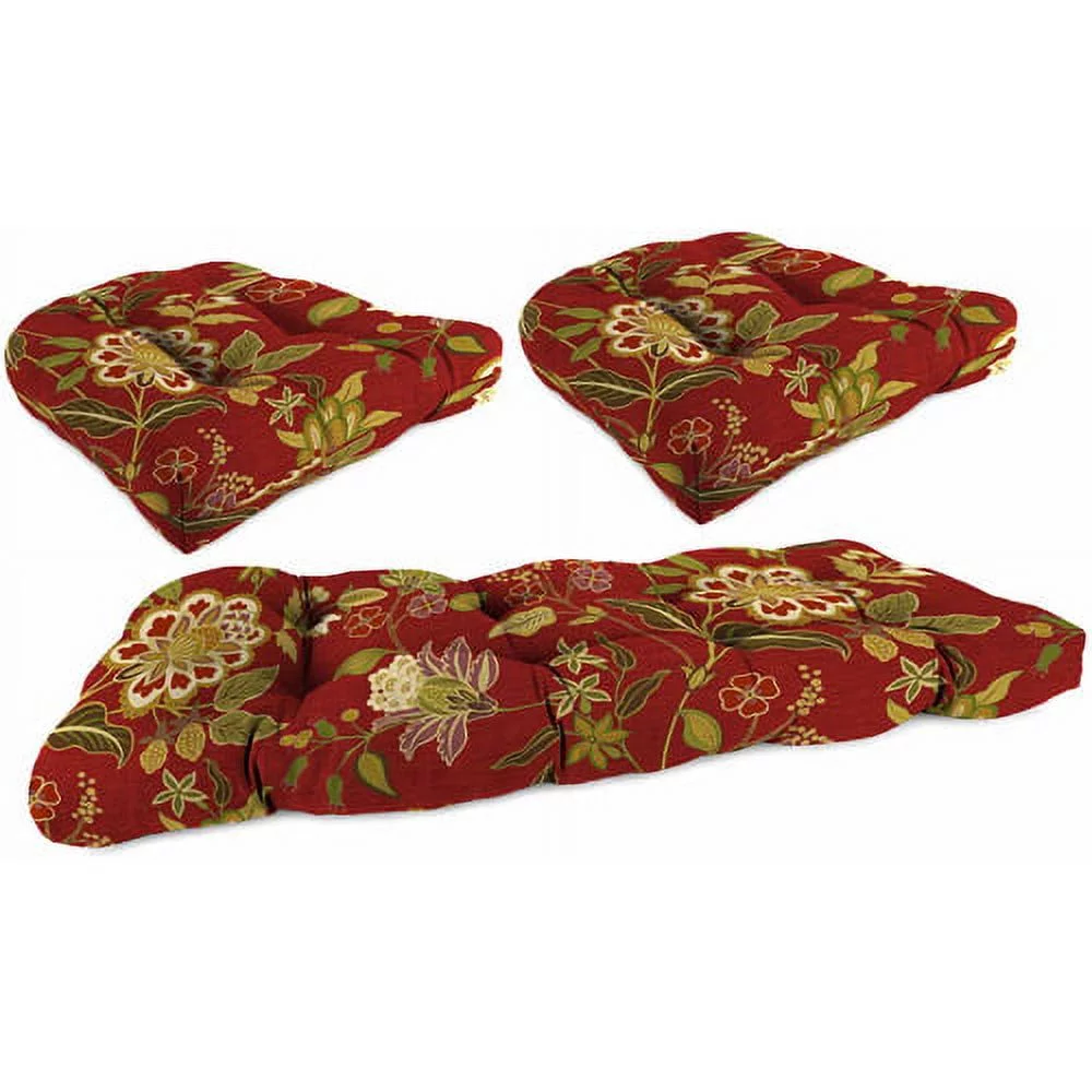 Jordan Manufacturing 3 Piece Wicker Set, 1 Settee & 2 Seats, 1-Pack, Alberta Salsa