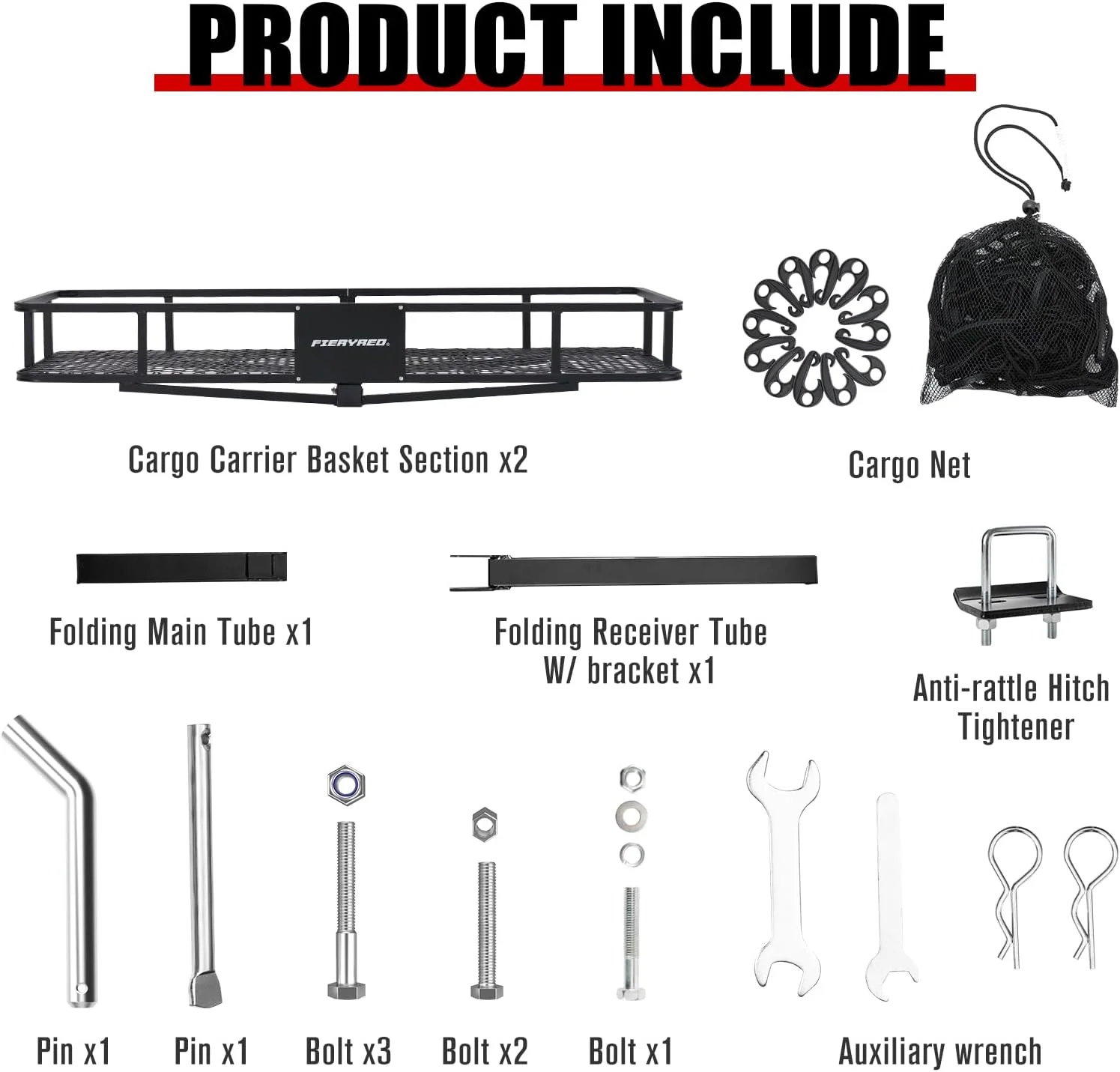 YANPO Folding Hitch Mount Cargo Carrier 60