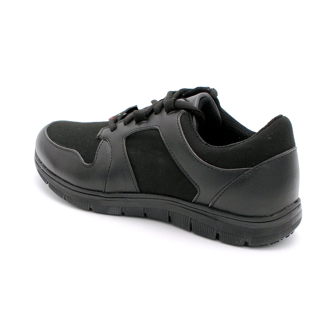 Laforst Mens Slip Resistant Waiter Work Shoes Manmade with Sunbrella Upper Lace Up Black Sneaker