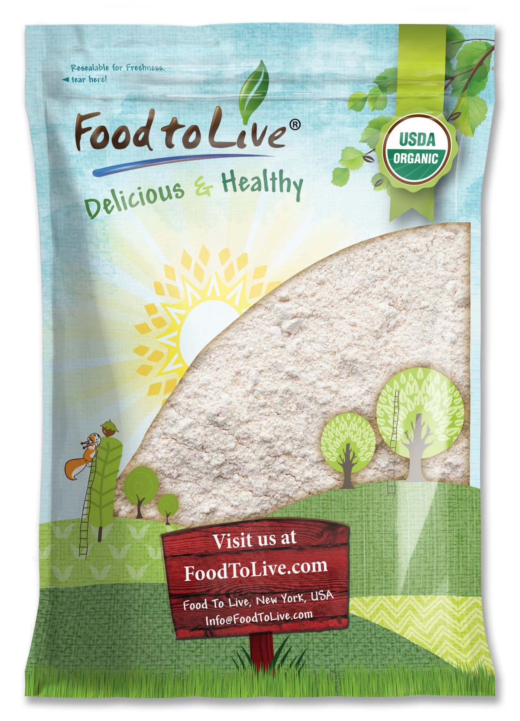 Organic Hulled Buckwheat Flour, 8 Pounds – Non-GMO, Finely Milled, Kosher