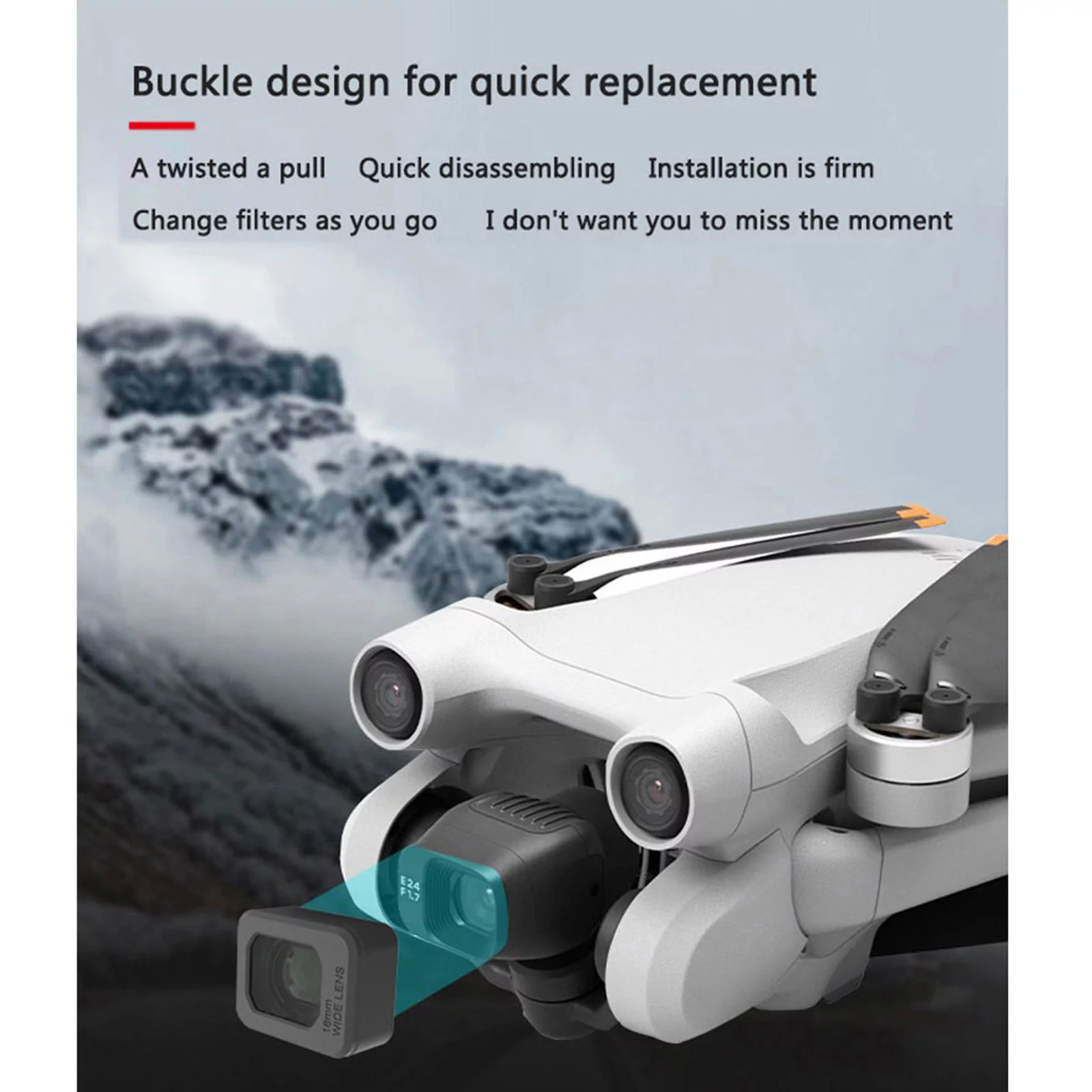 WANYNG External Wide Angle Lens Compitable With DJI Mini 3 Pro Drone