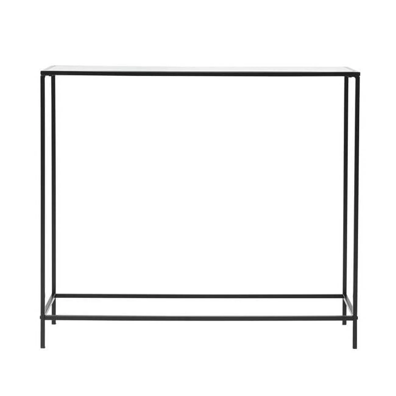 Minimalist Console Table, Clear Glass & Black