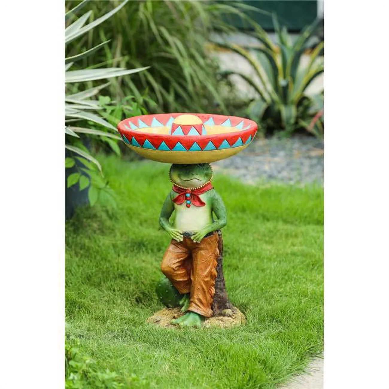 Luxen Home Resin Southwestern Frog Bird Bath