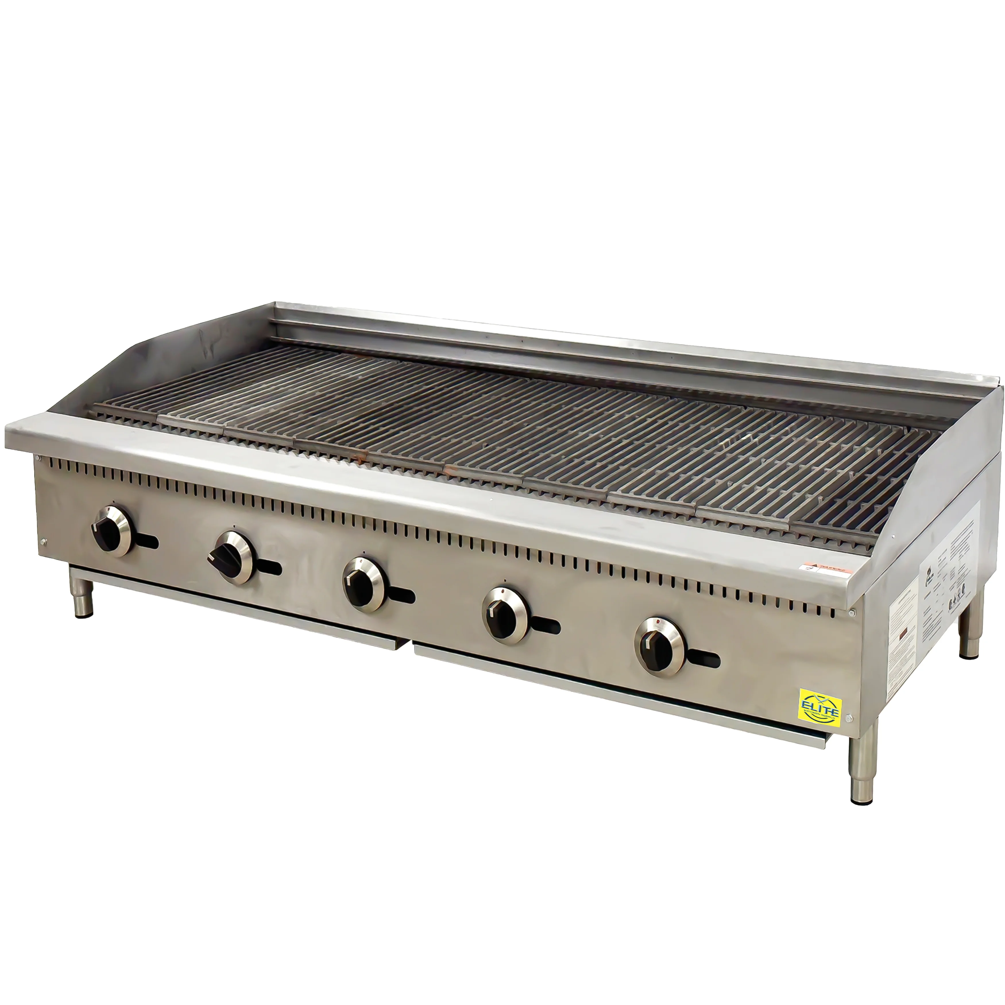 60 in. Commercial Gas 5 Burner Charbroiler 150,000 BTU in Stainless Steel, Heavy Duty Radiant Broiler, NSF Certified