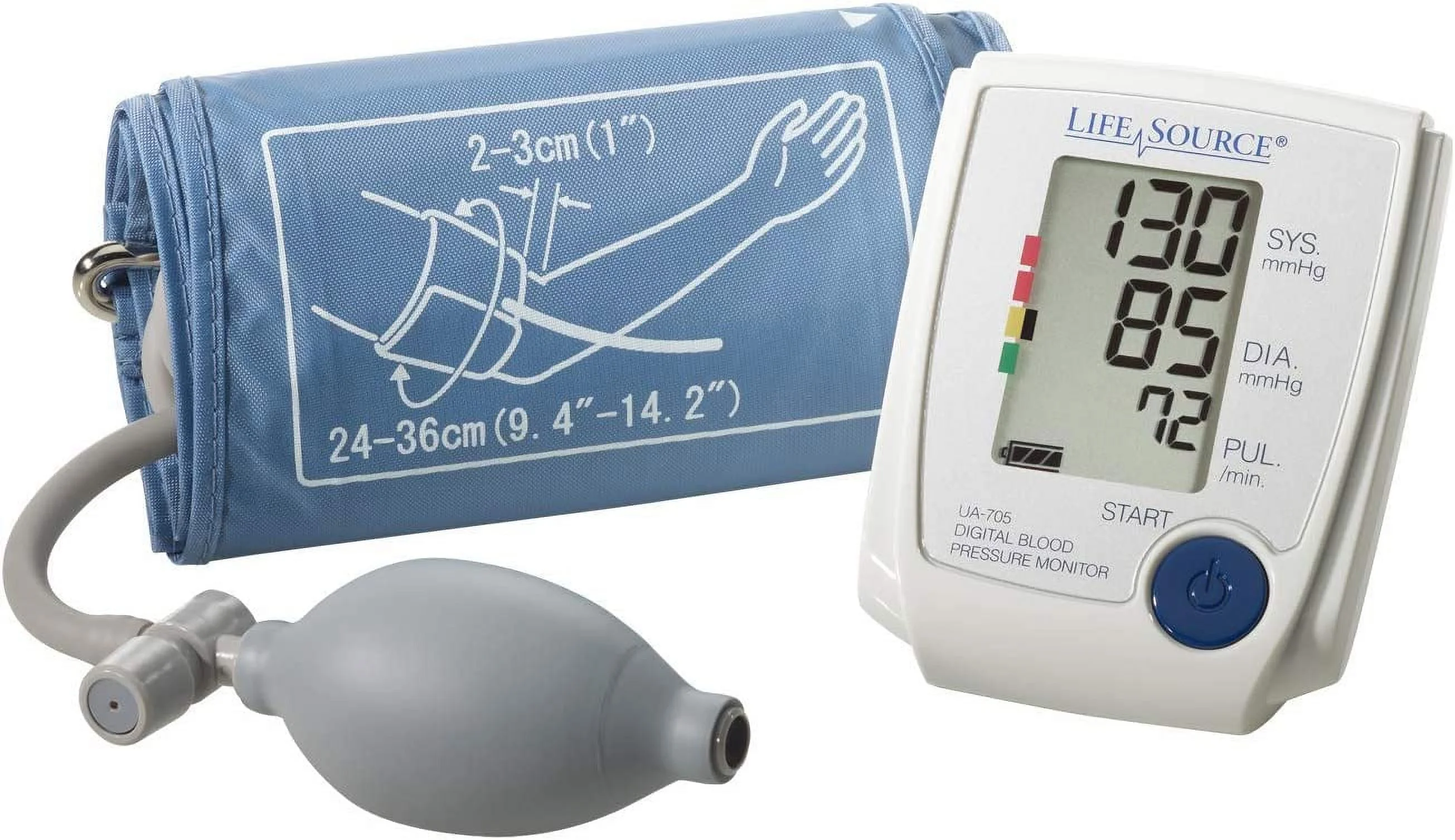 A&D Medical Manual Inflation Upper Arm Blood Pressure Monitor with Automatic Digital Reading, Medium Cuff (UA-705V)