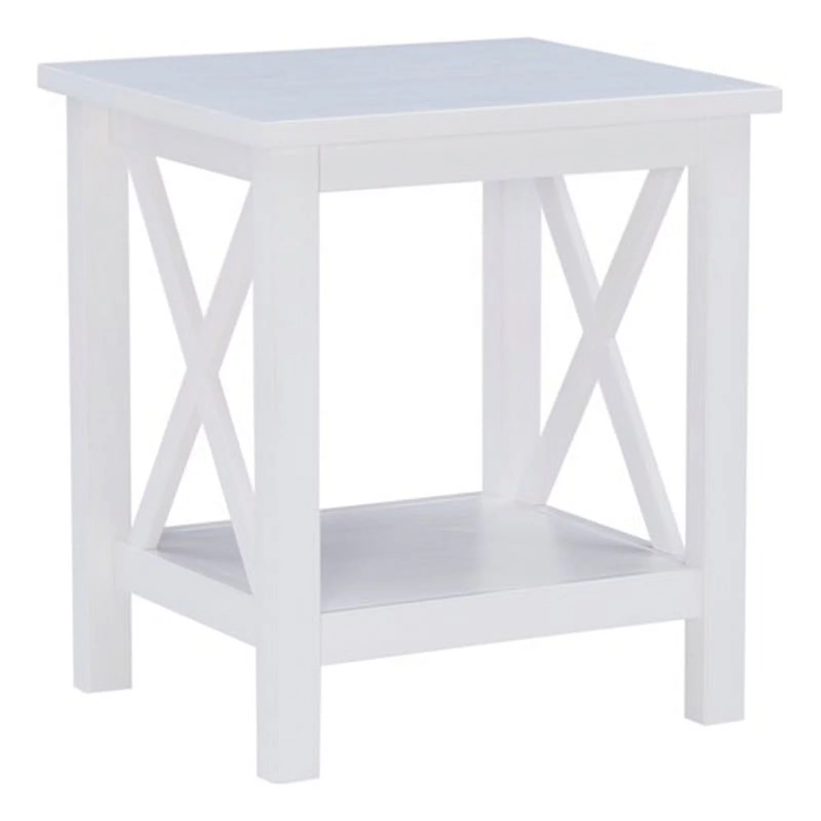 Home Square 2-Piece Furniture Wood MDF End Table Set in Antique White