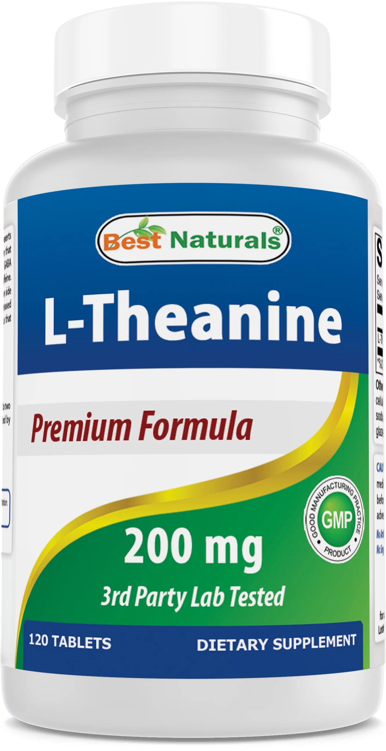 Best Naturals L-Theanine 200mg per Tablet (400mg per 2 Tablets) | Promotes Relaxation Without Drowsiness - 120 Vegetarian Tablets