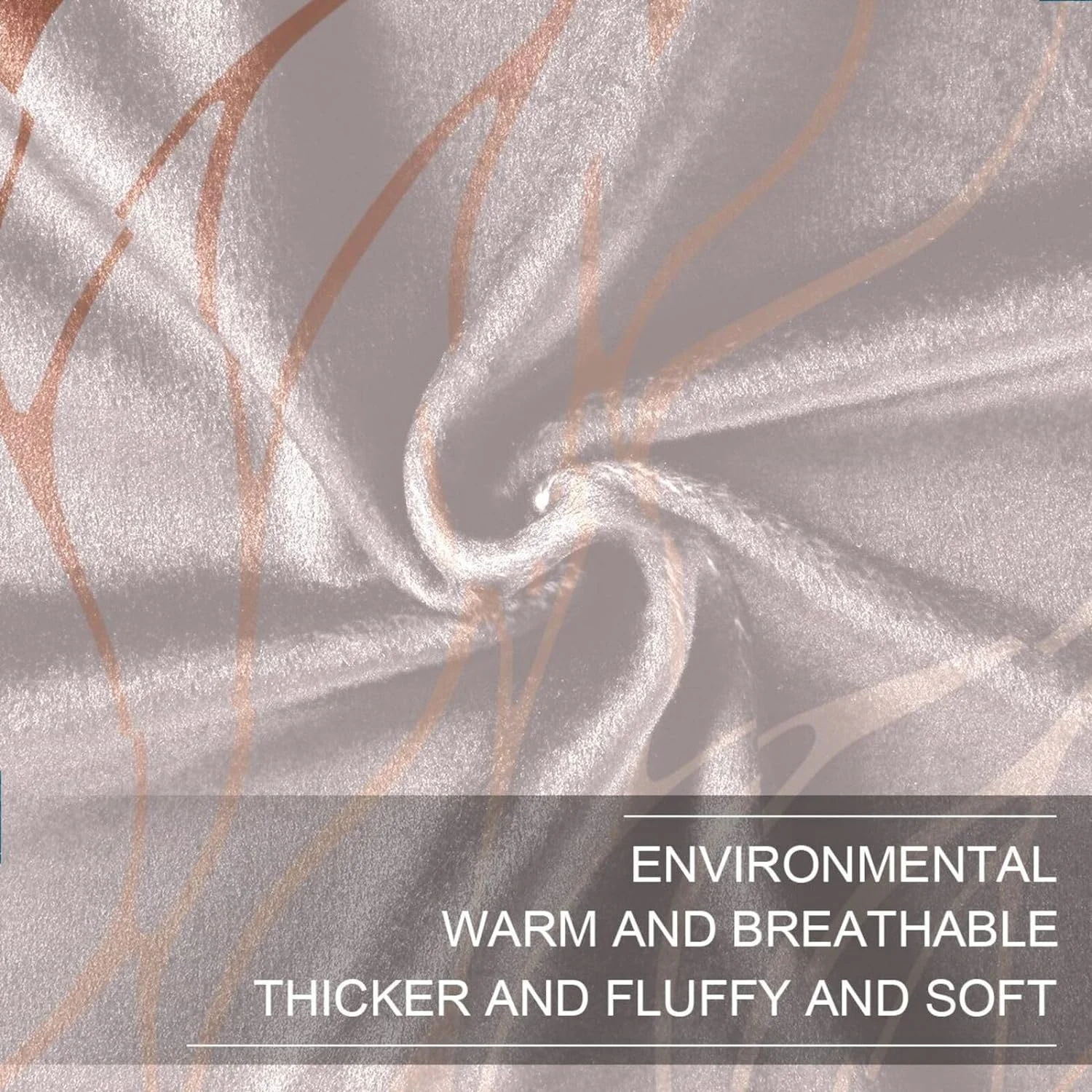 Wellsay Rose Gold Marble Soft Warm Fuzzy Throw Blanket 50