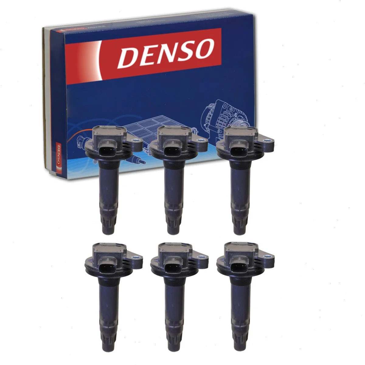 6 pc DENSO Direct Ignition Coils compatible with Ford Edge 3.5L 3.7L V6 2007-2017