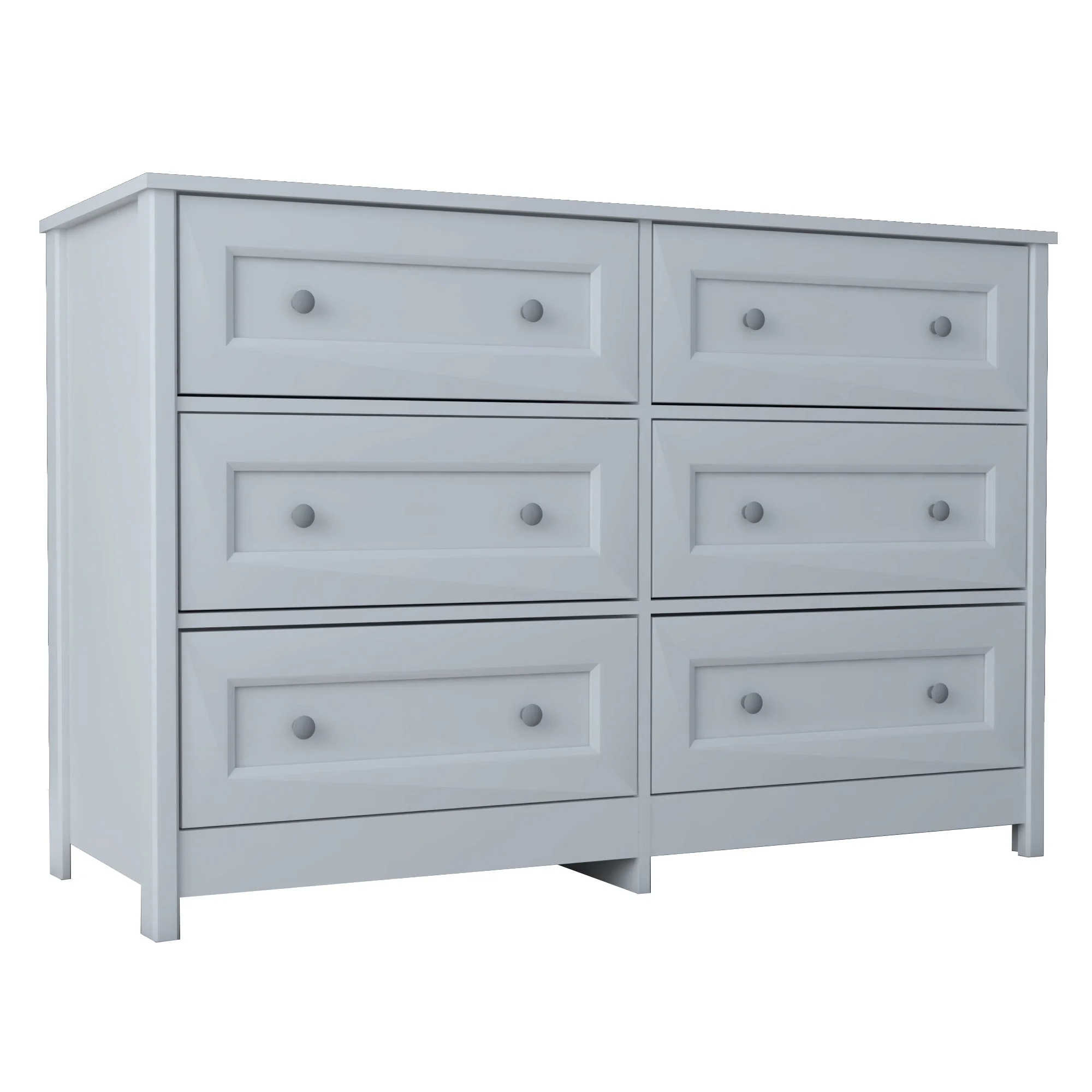 Boahaus Barbara Modern Wood Dresser with 6 Drawers, White