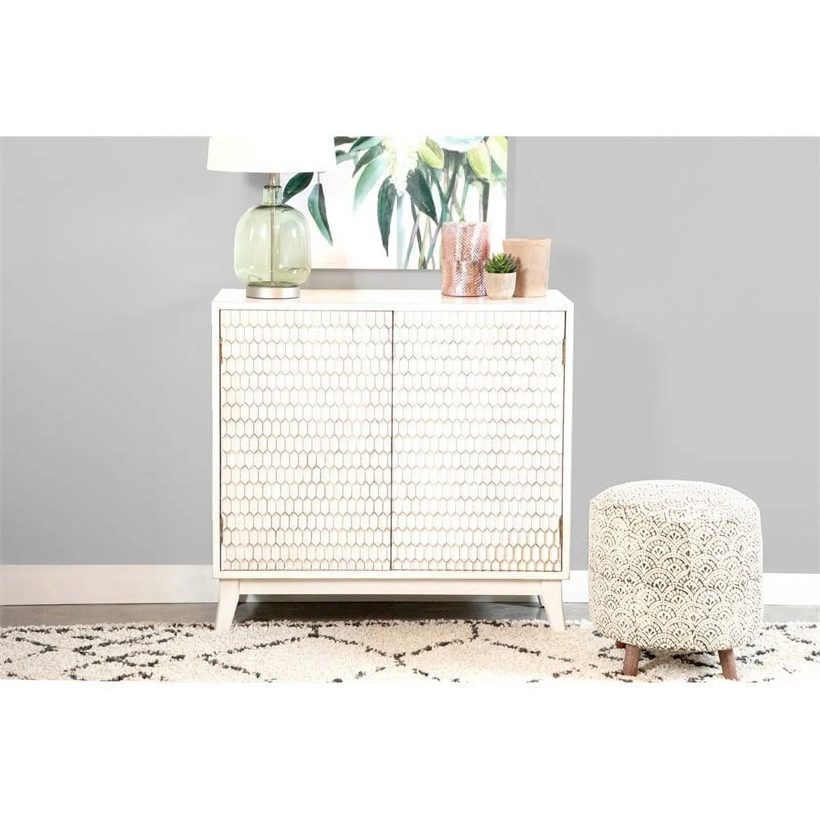 Pemberly Row Modern / Contemporary Rectangular 2 Door Accent Cabinet in White