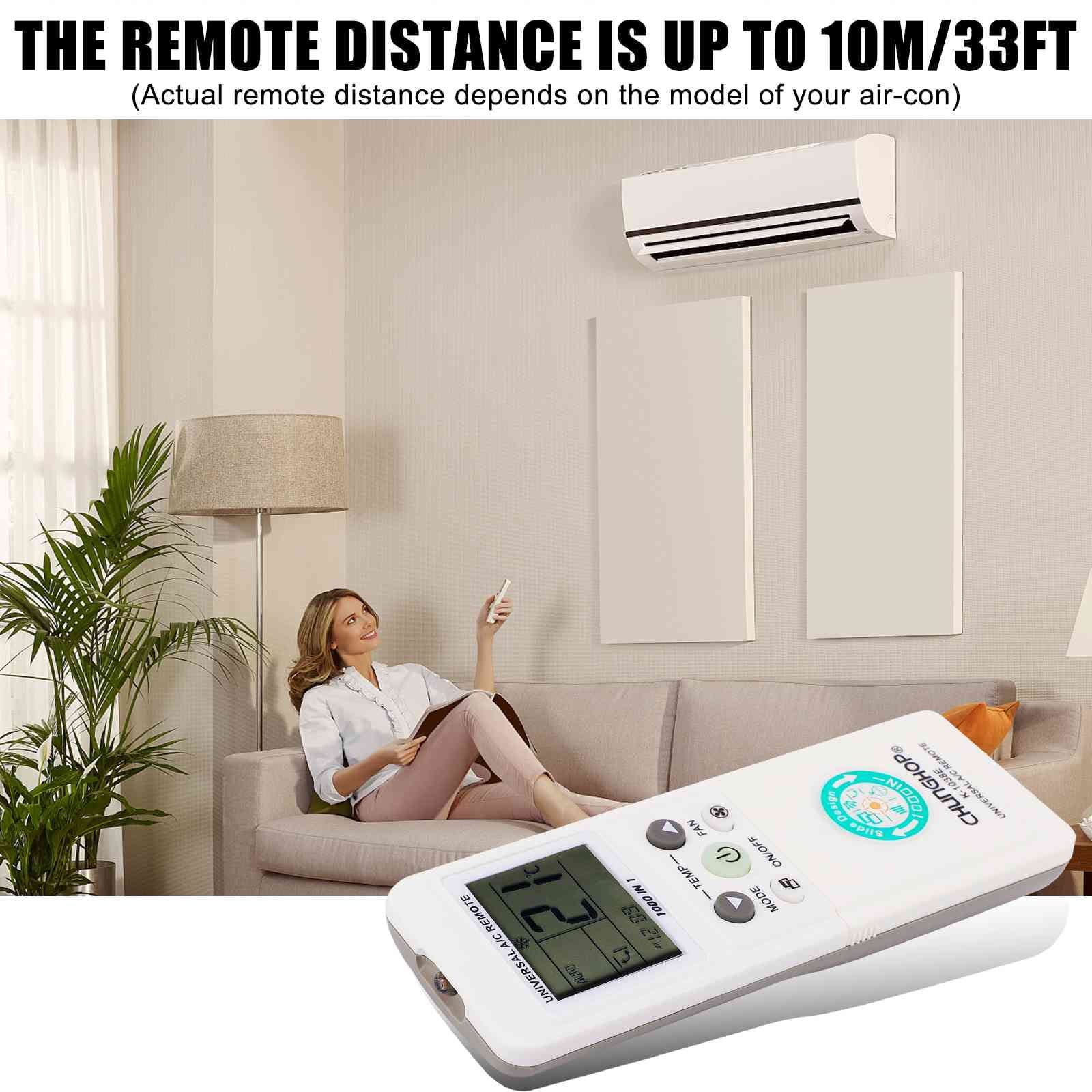 UrbanX (Upgraded) Universal Air Conditioner Remote Control Compatible with CONSUL AC Also Supports Most AC Brands Sold in North America, Comes with Fahrenheit/Celsius Display